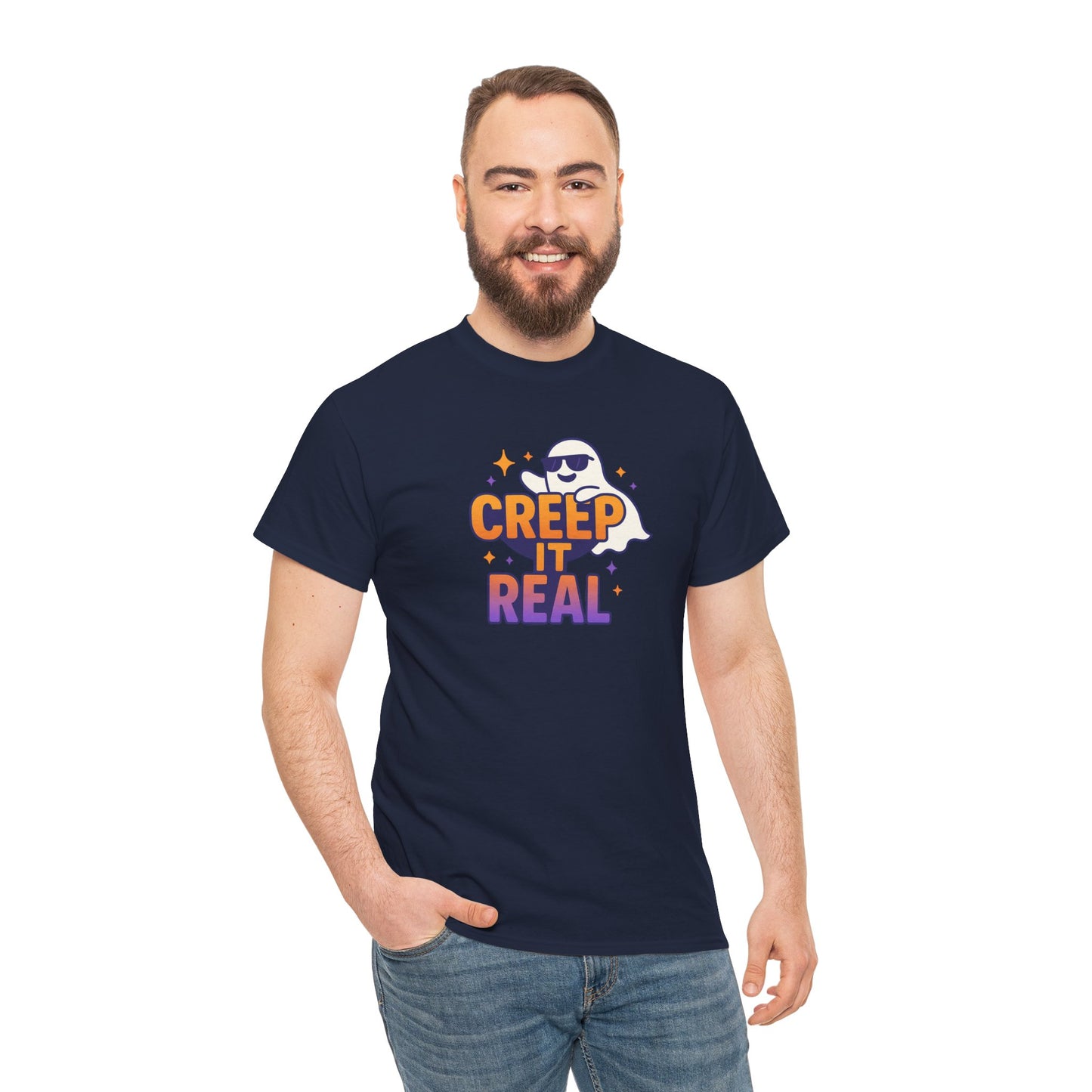 "Creep It Real" Halloween Humor Unisex Graphic Shirt, Ghost Lover Gift, Spooky Season Apparel, Funny Halloween T-Shirt