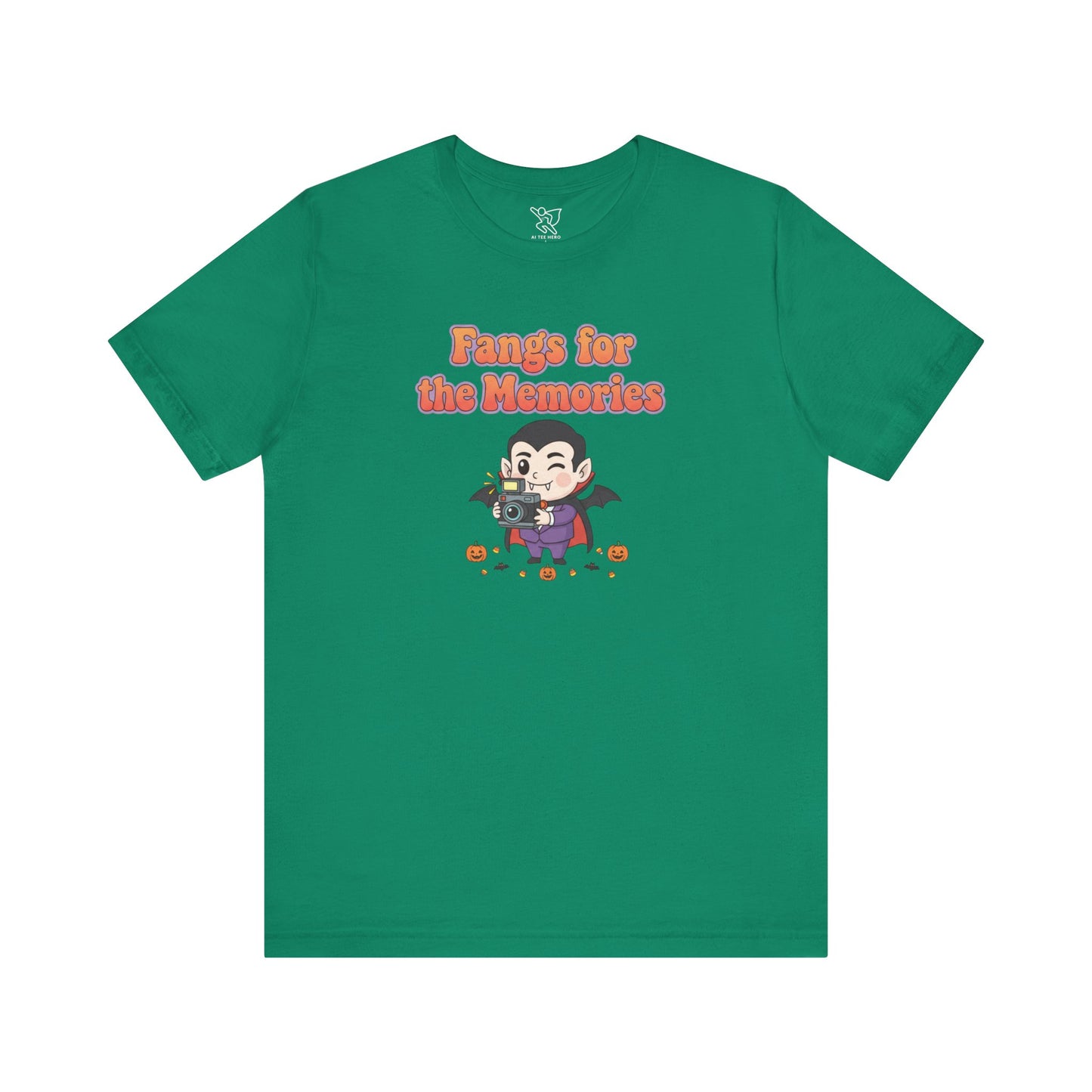 "Fangs for the Memories" Unisex Short Sleeve Shirt, Casual Halloween Outfit, Gift for Spooky Season, Halloween Shirt