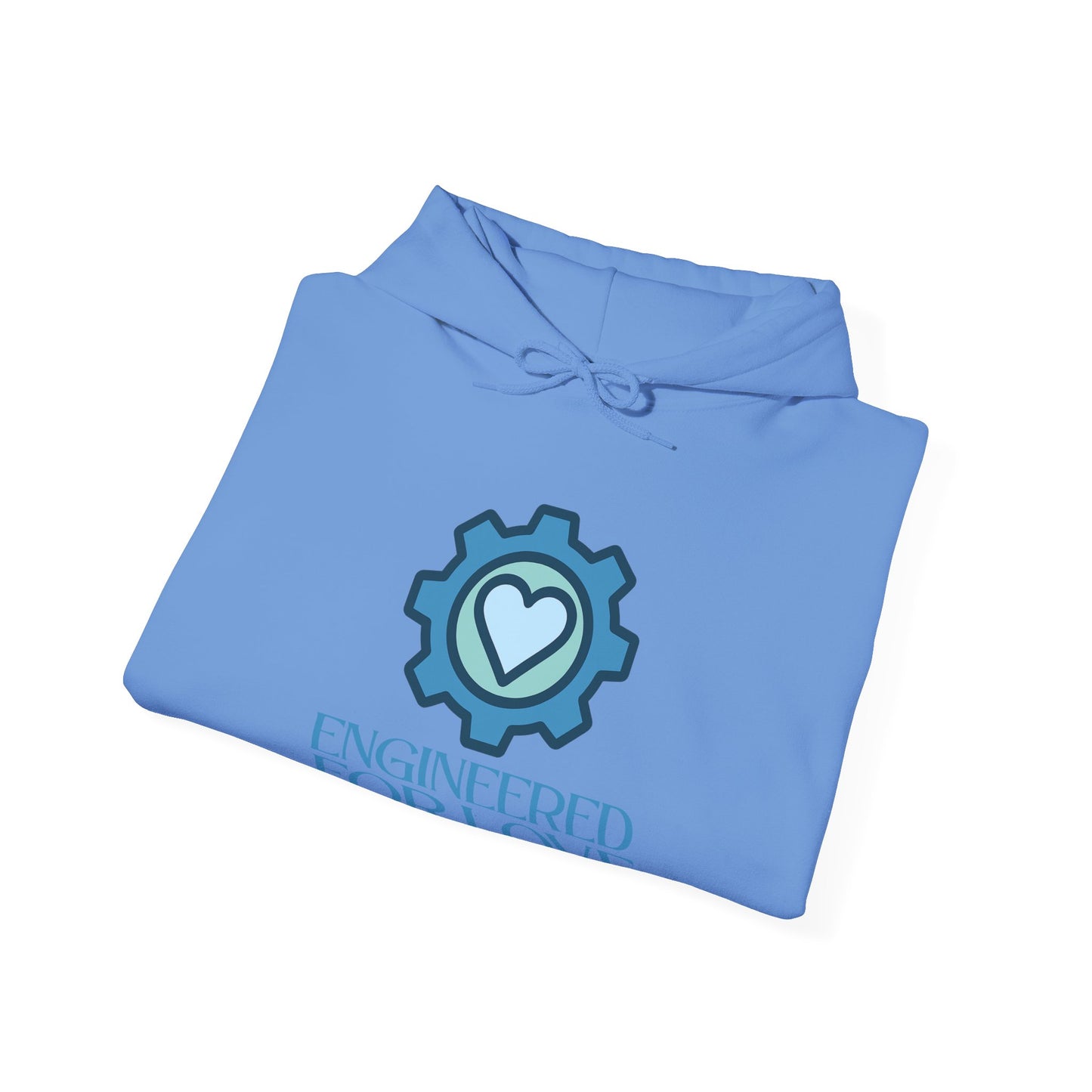 "Engineered for Love" Hoodie Cozy Unisex Sweatshirt, Perfect Gift for Engineers, Valentine's Day, Casual Wear, Birthday Present CW-2 Blue
