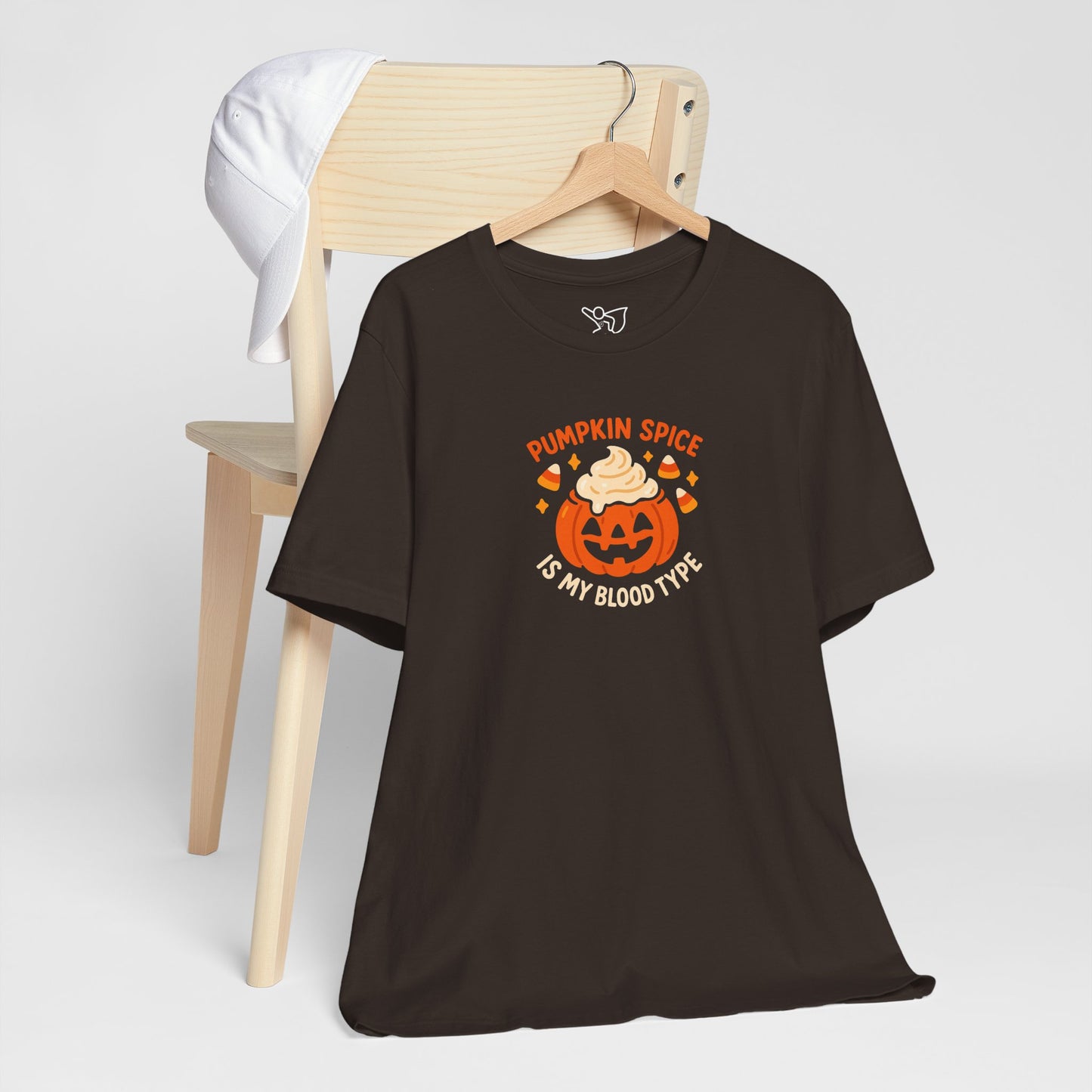 "Pumpkin Spice is My Blood Type" Short Sleeve Tee Fall Fashion, Halloween Shirt, Coffee Lover Gift, Autumn Wardrobe, Seasonal Tee