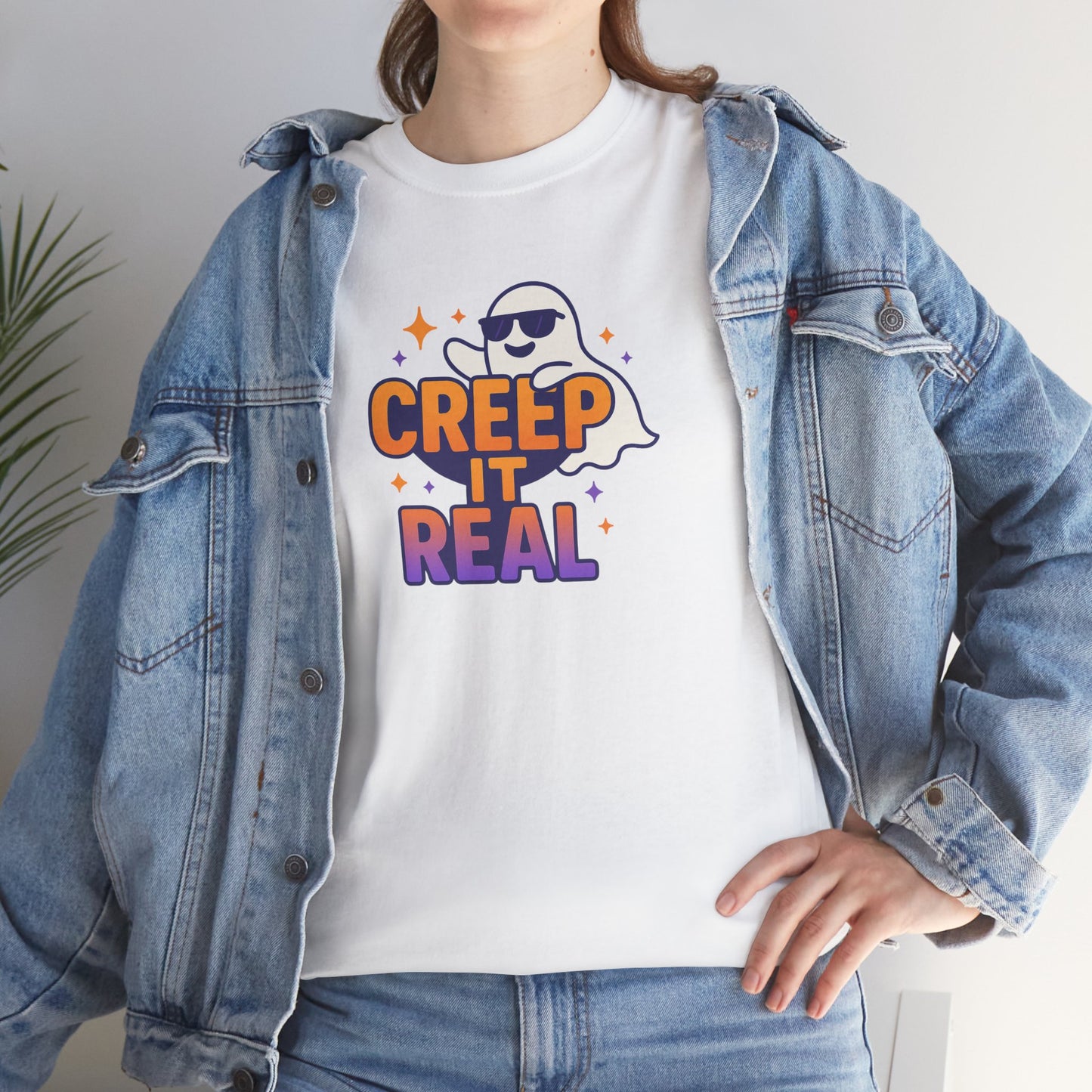 "Creep It Real" Halloween Humor Unisex Graphic Shirt, Ghost Lover Gift, Spooky Season Apparel, Funny Halloween T-Shirt