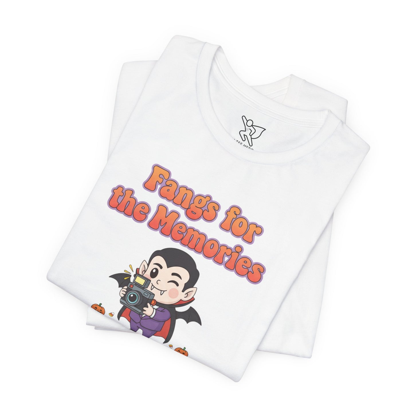 "Fangs for the Memories" Unisex Short Sleeve Shirt, Casual Halloween Outfit, Gift for Spooky Season, Halloween Shirt