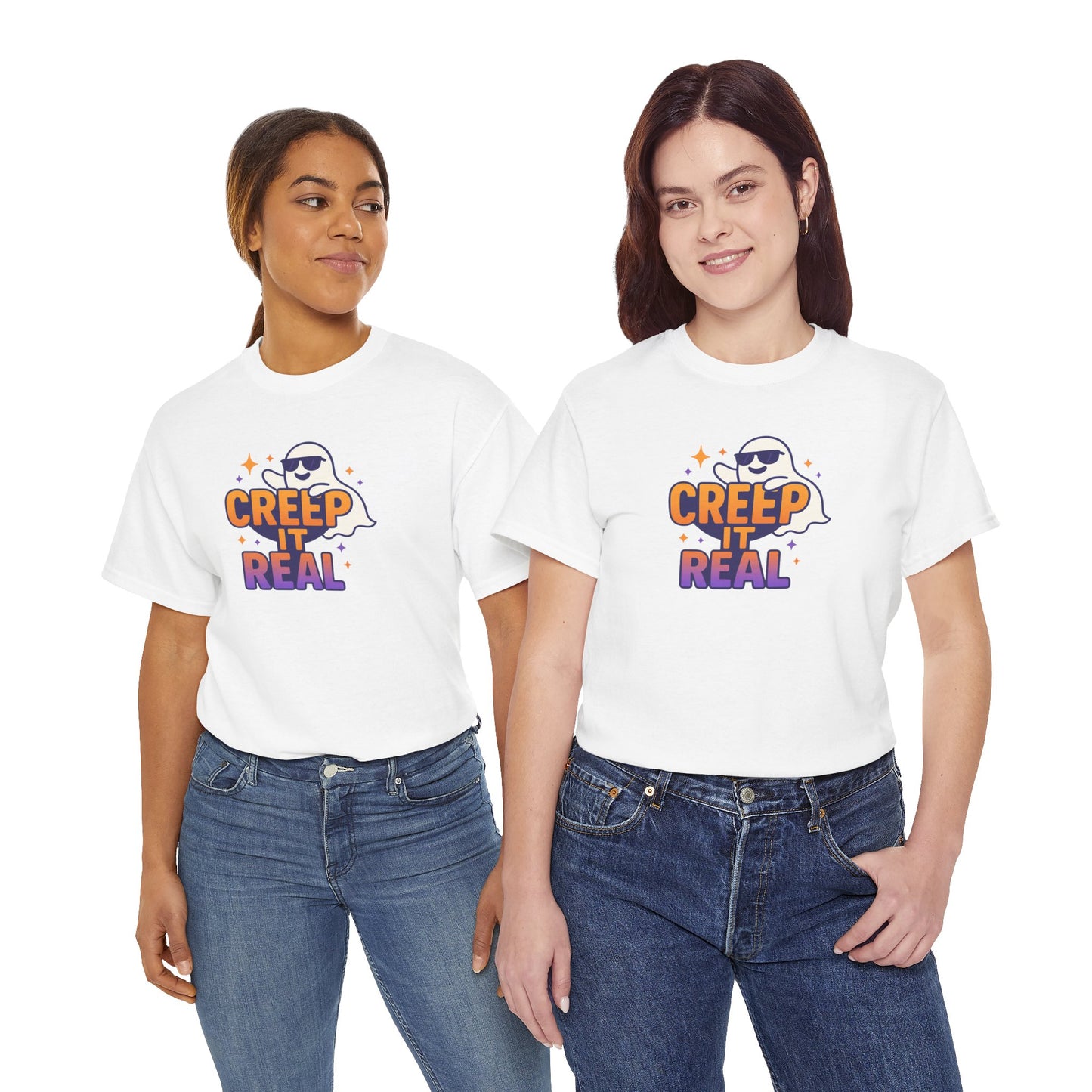"Creep It Real" Halloween Humor Unisex Graphic Shirt, Ghost Lover Gift, Spooky Season Apparel, Funny Halloween T-Shirt