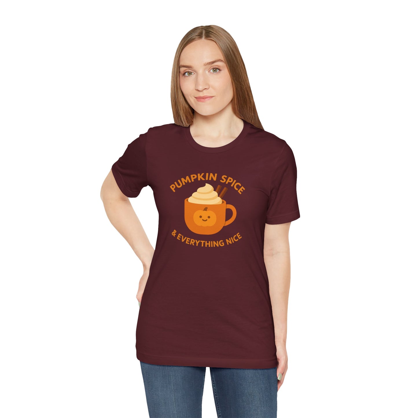 "Pumpkin Spice & Everything Nice" Fall T-Shirt, Autumn Fashion, Cozy Casual Wear, Pumpkin Lovers Gift, Seasonal Apparel