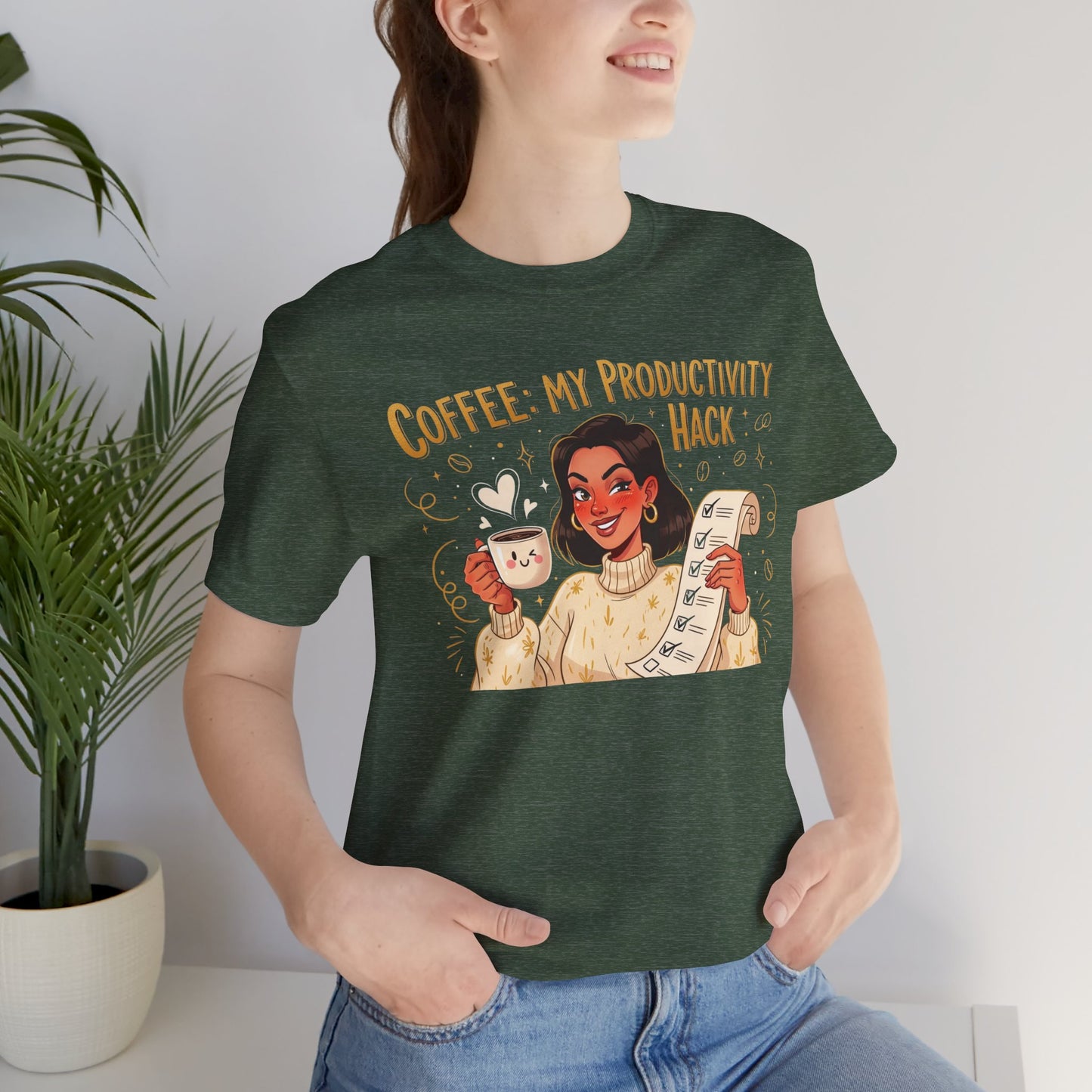 "Coffee: My Productivity Hack" Funny Tee, Gift for Coffee Lovers, Unisex Funny Shirt, Casual Wear, Quirky Gift Idea