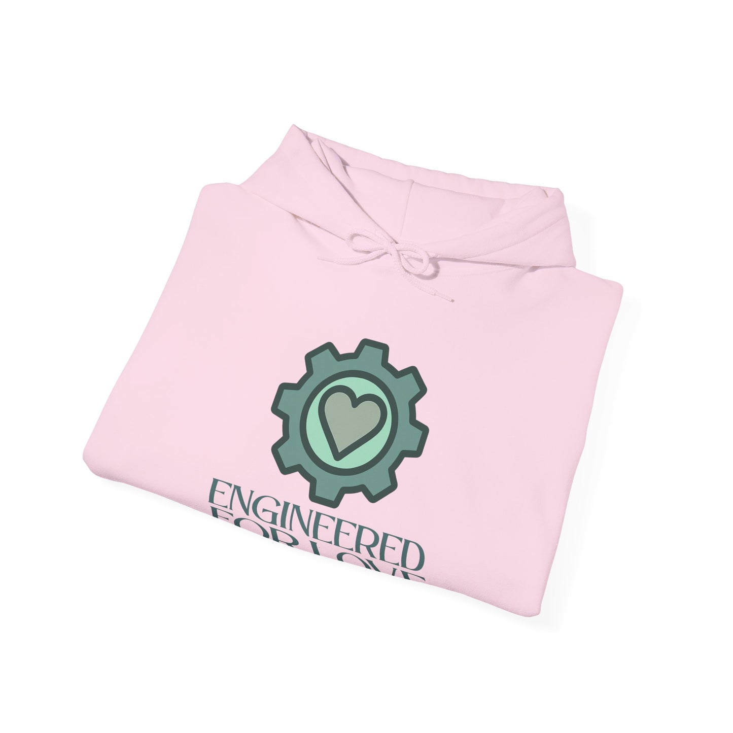 "Engineered for Love" Hoodie Cozy Unisex Sweatshirt, Perfect Gift for Engineers, Valentine's Day, Casual Wear, Birthday Present CW-1 Teal
