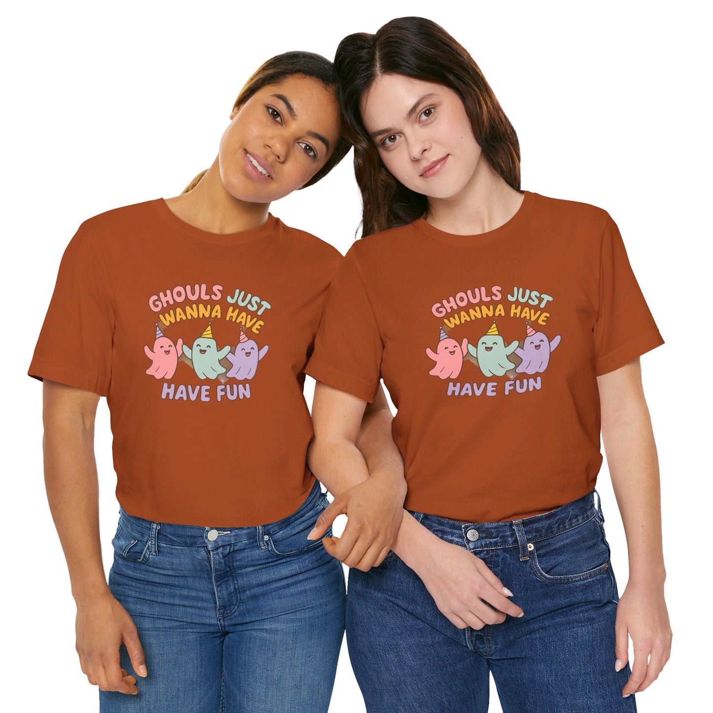 "Ghouls Just Wanna Have Fun" T-Shirt for Halloween, Unisex Graphic Shirt, Cute Ghosts Tee, Casual Wear, Gift for Friends
