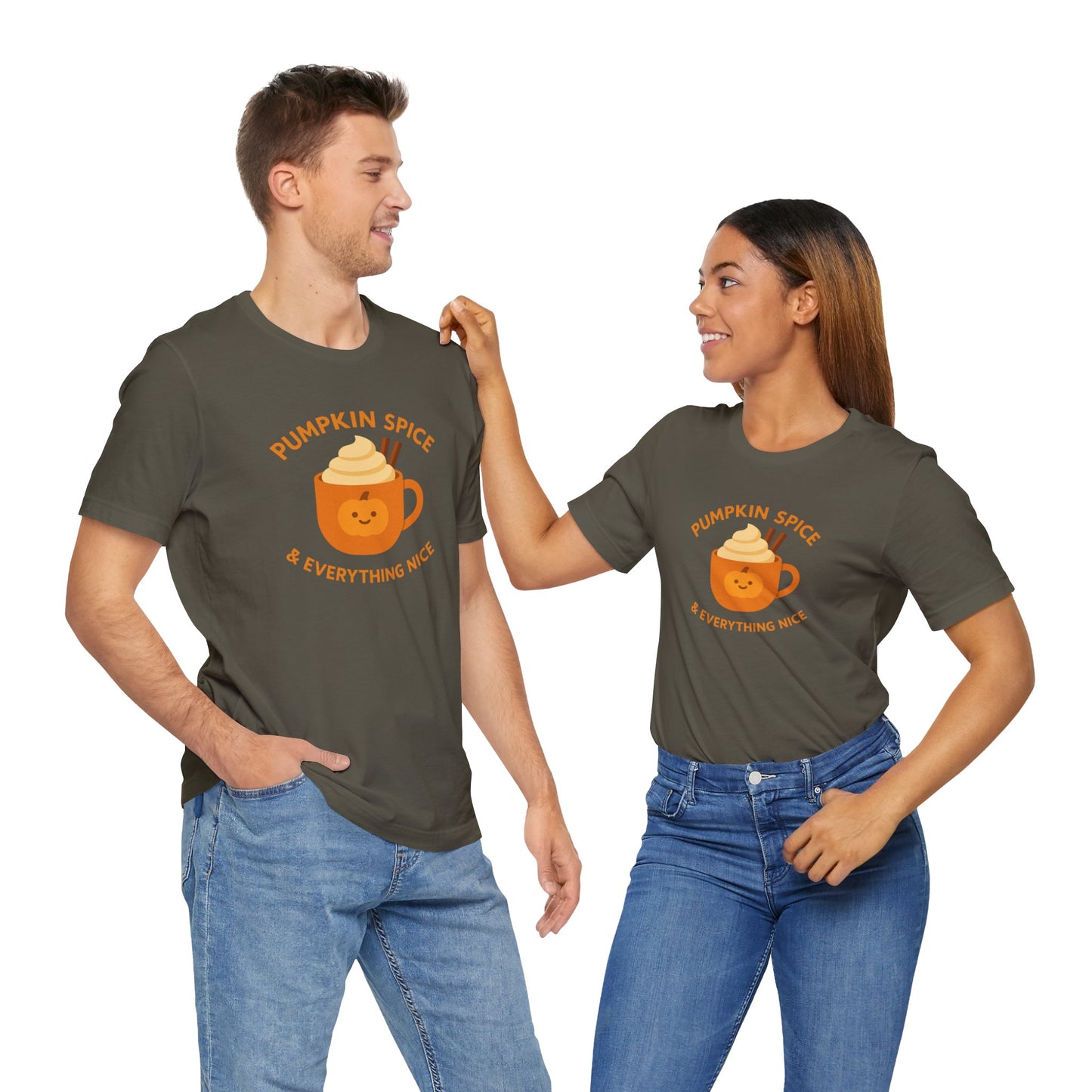 "Pumpkin Spice & Everything Nice" Fall T-Shirt, Autumn Fashion, Cozy Casual Wear, Pumpkin Lovers Gift, Seasonal Apparel