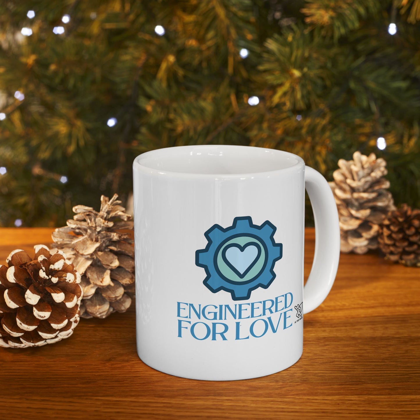 "Engineered for Love" Ceramic Mug - Coffee Lover's Gift, Personalized Drinkware, Customized Latte Cup, Unique Holiday Present, Tea [...]