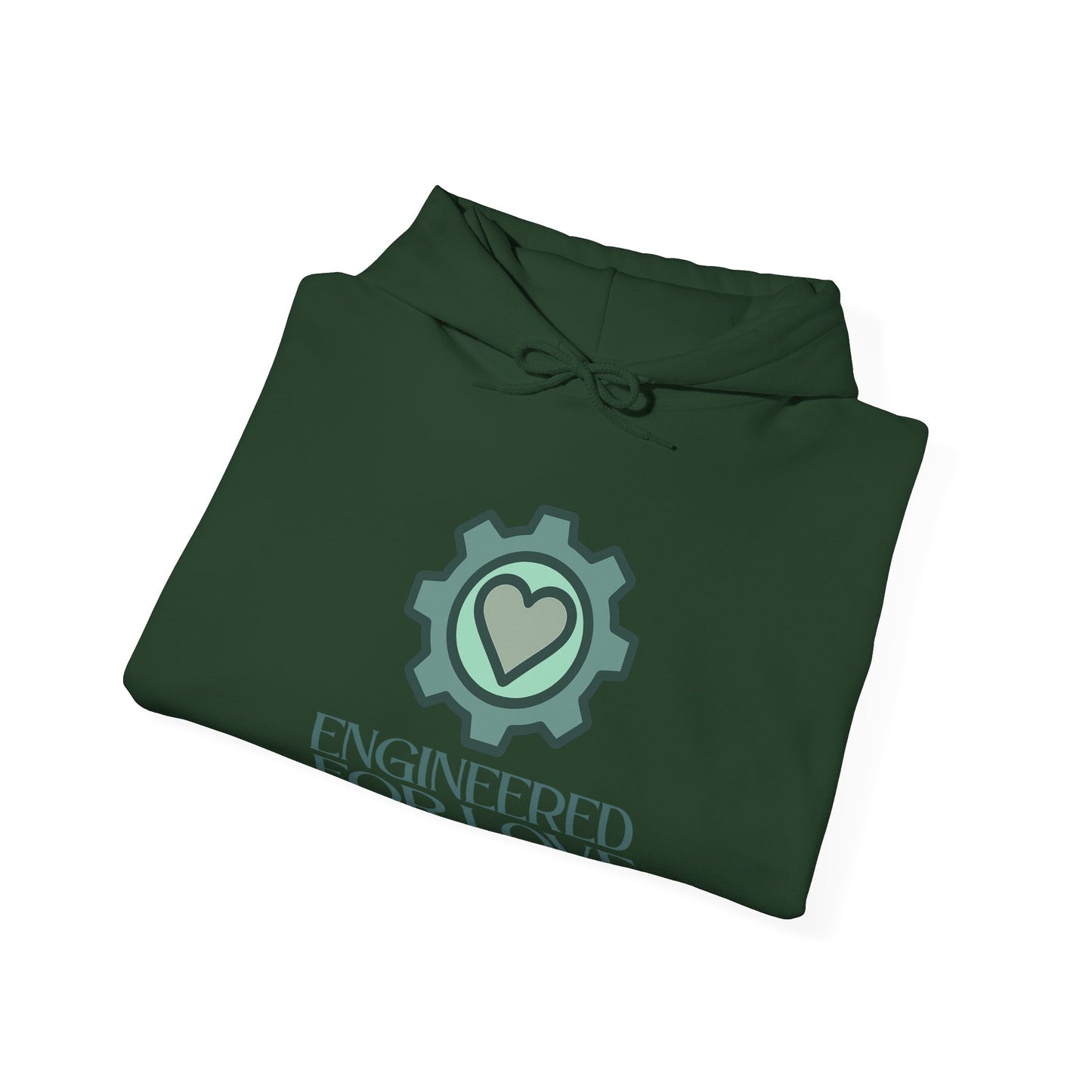 "Engineered for Love" Hoodie Cozy Unisex Sweatshirt, Perfect Gift for Engineers, Valentine's Day, Casual Wear, Birthday Present CW-1 Teal