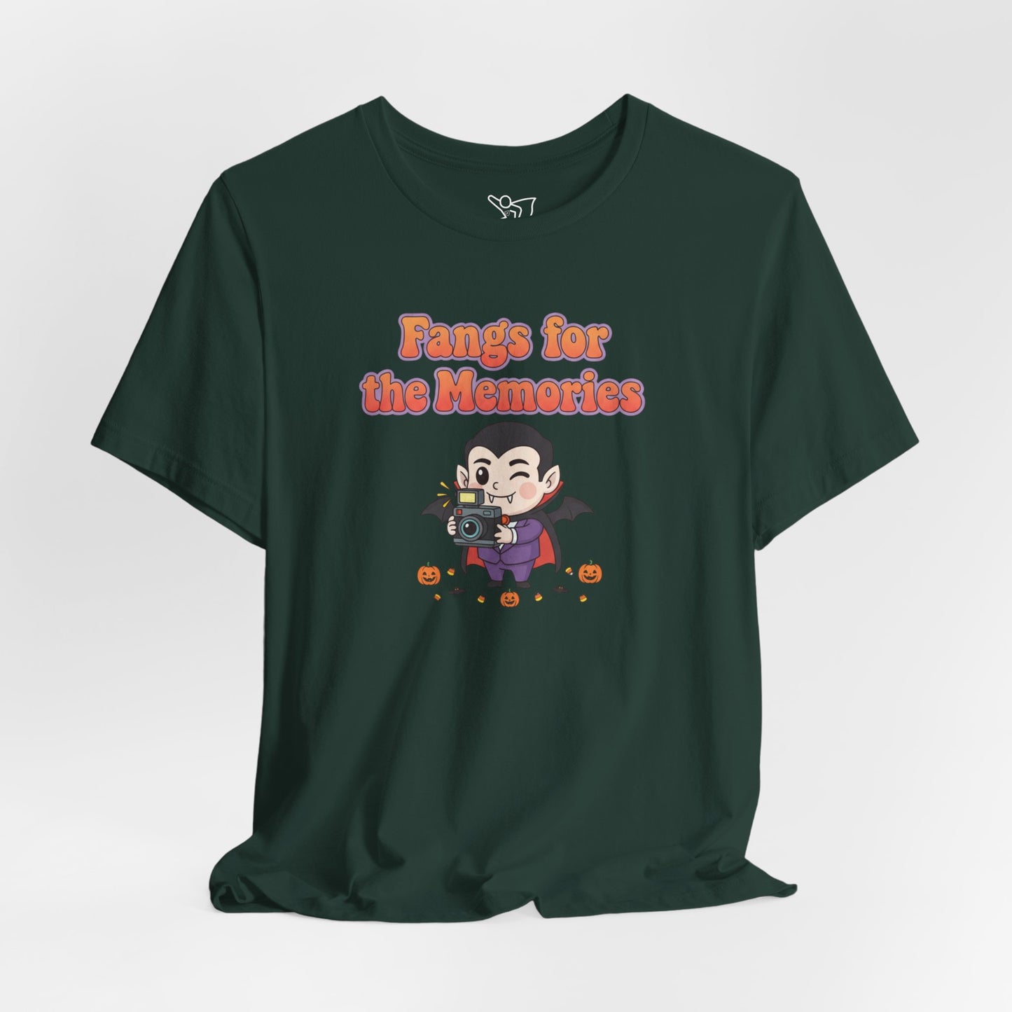 "Fangs for the Memories" Unisex Short Sleeve Shirt, Casual Halloween Outfit, Gift for Spooky Season, Halloween Shirt