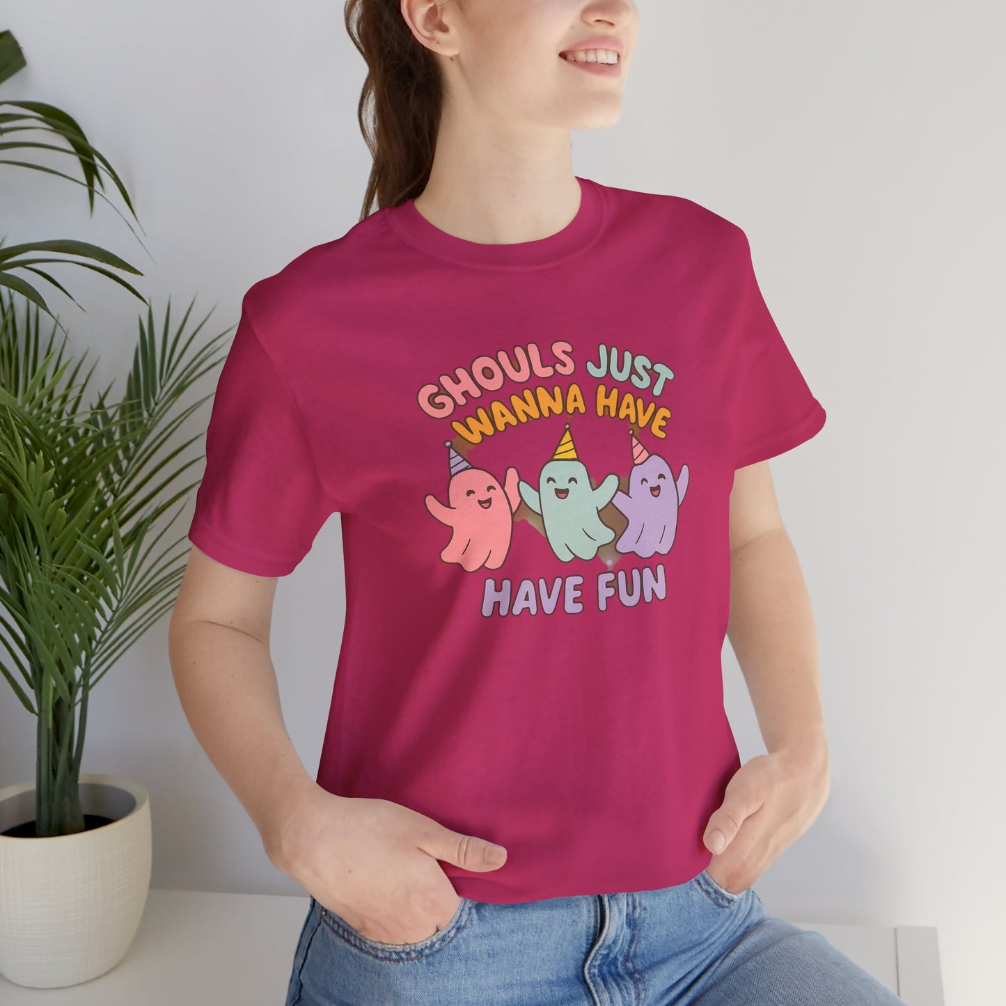 "Ghouls Just Wanna Have Fun" T-Shirt for Halloween, Unisex Graphic Shirt, Cute Ghosts Tee, Casual Wear, Gift for Friends