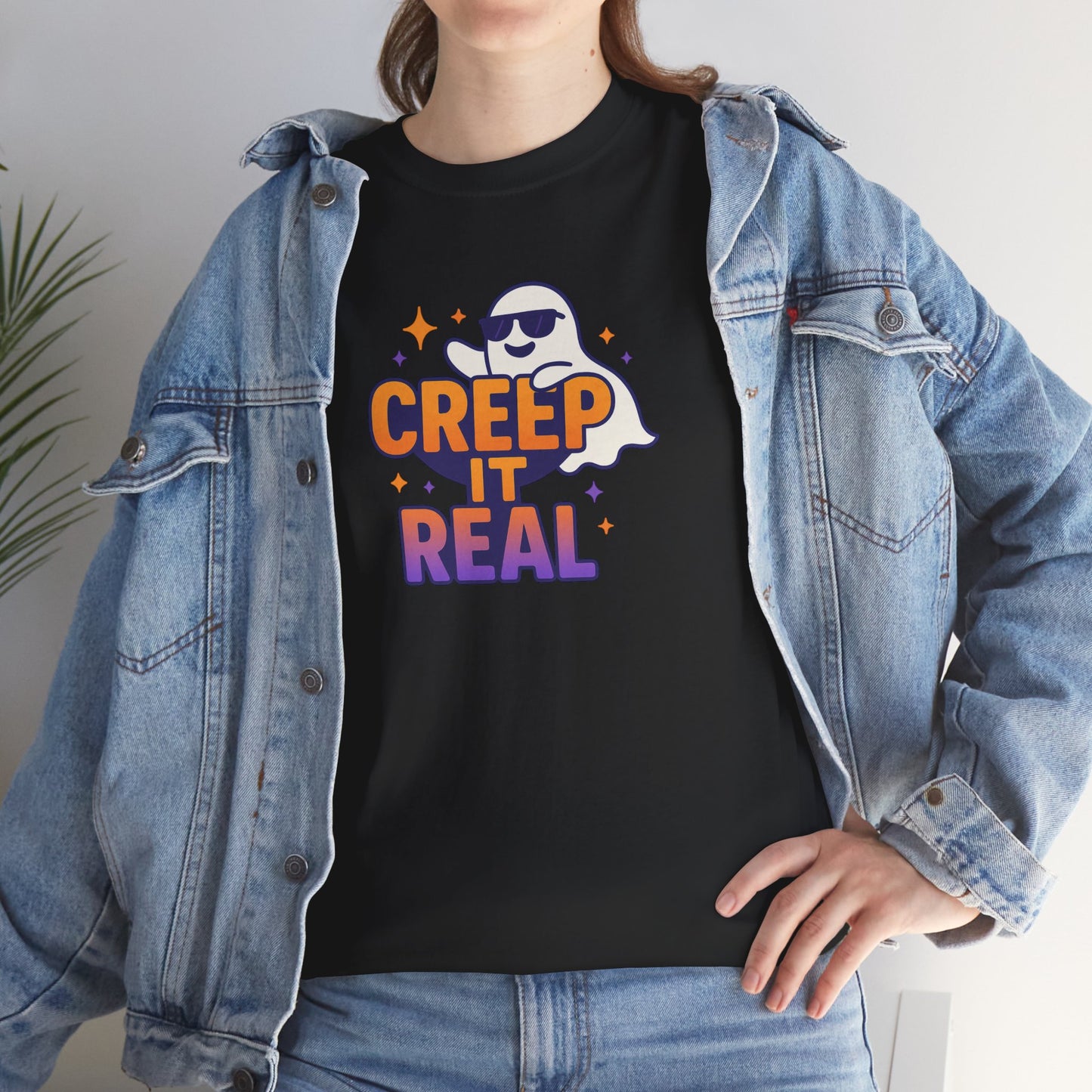 "Creep It Real" Halloween Humor Unisex Graphic Shirt, Ghost Lover Gift, Spooky Season Apparel, Funny Halloween T-Shirt