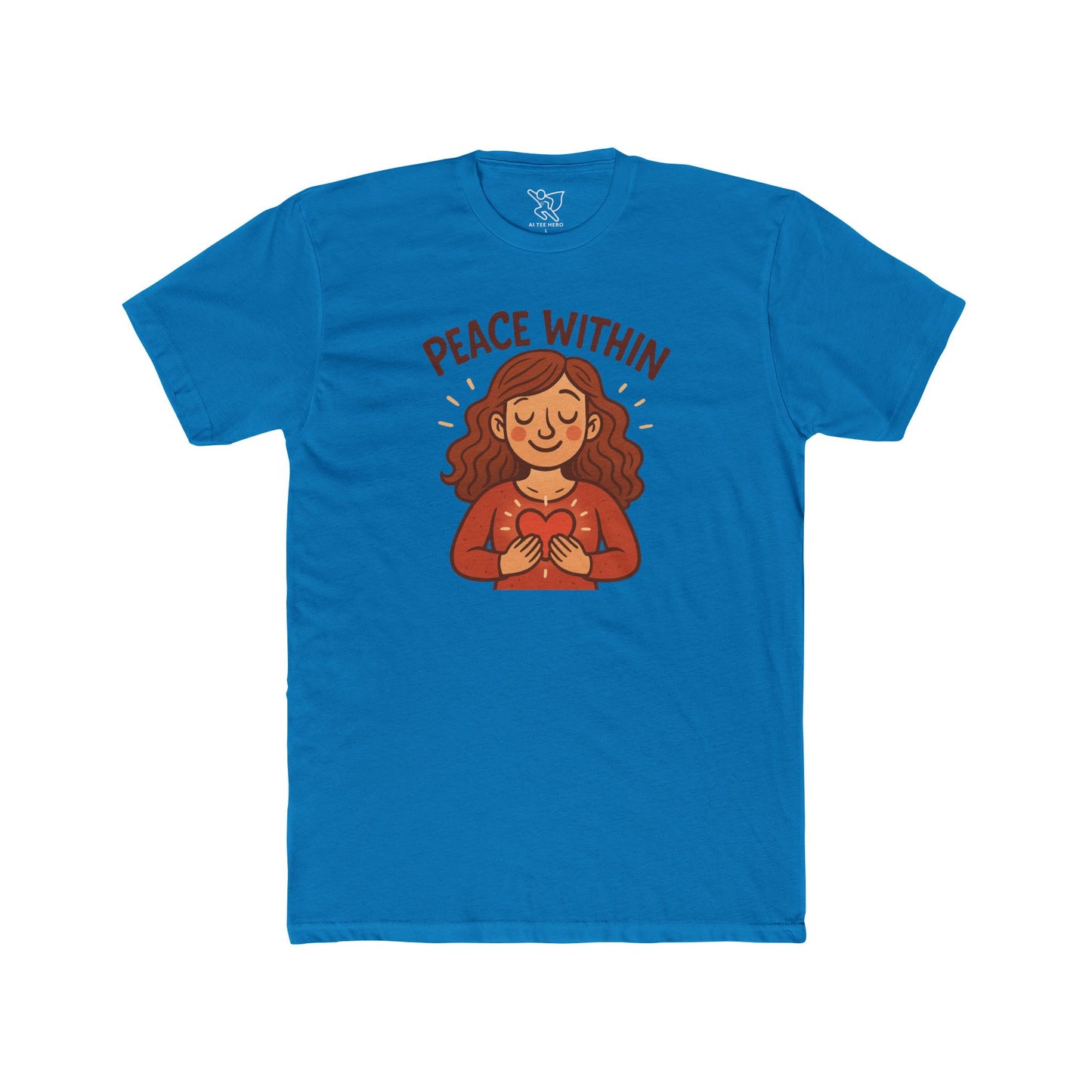 "Peace Within" Unisex Cotton Crew Tee, Relaxed Shirt, Mindfulness Apparel, Gift for Yoga Lovers, Inspirational Clothing - MINDSet Collection