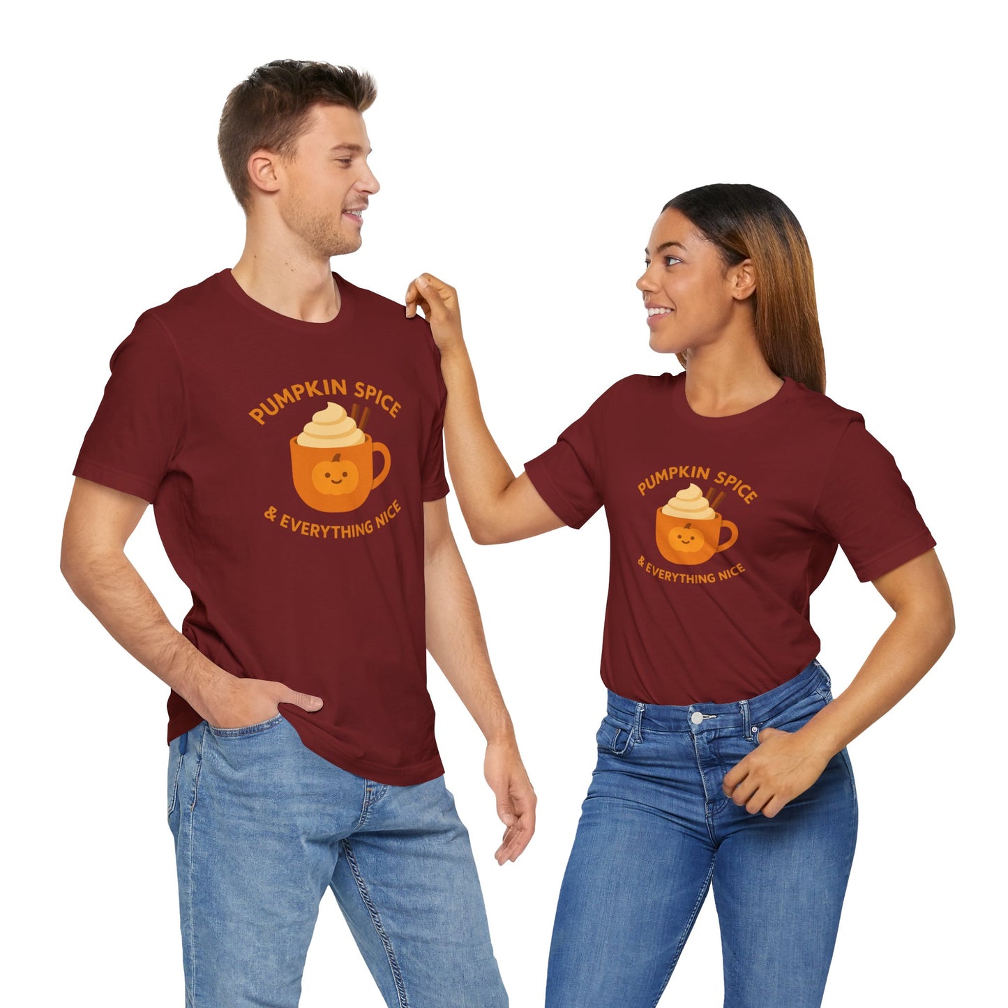 "Pumpkin Spice & Everything Nice" Fall T-Shirt, Autumn Fashion, Cozy Casual Wear, Pumpkin Lovers Gift, Seasonal Apparel