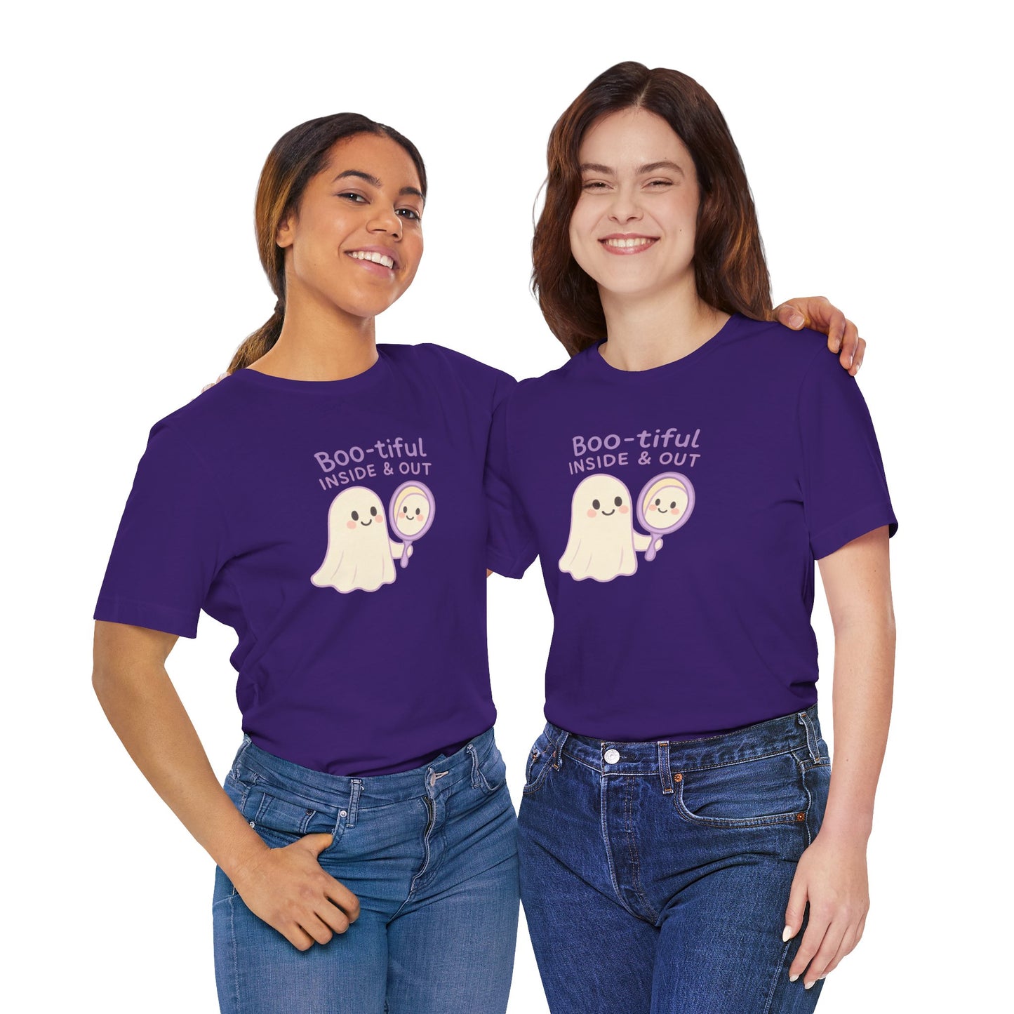 "Boo-tiful Inside Out" Ghost Tee, Cute Halloween Shirt, Unisex Short Sleeve T-Shirt, Fall Apparel, Spooky Vibes, Gift for Halloween Lovers