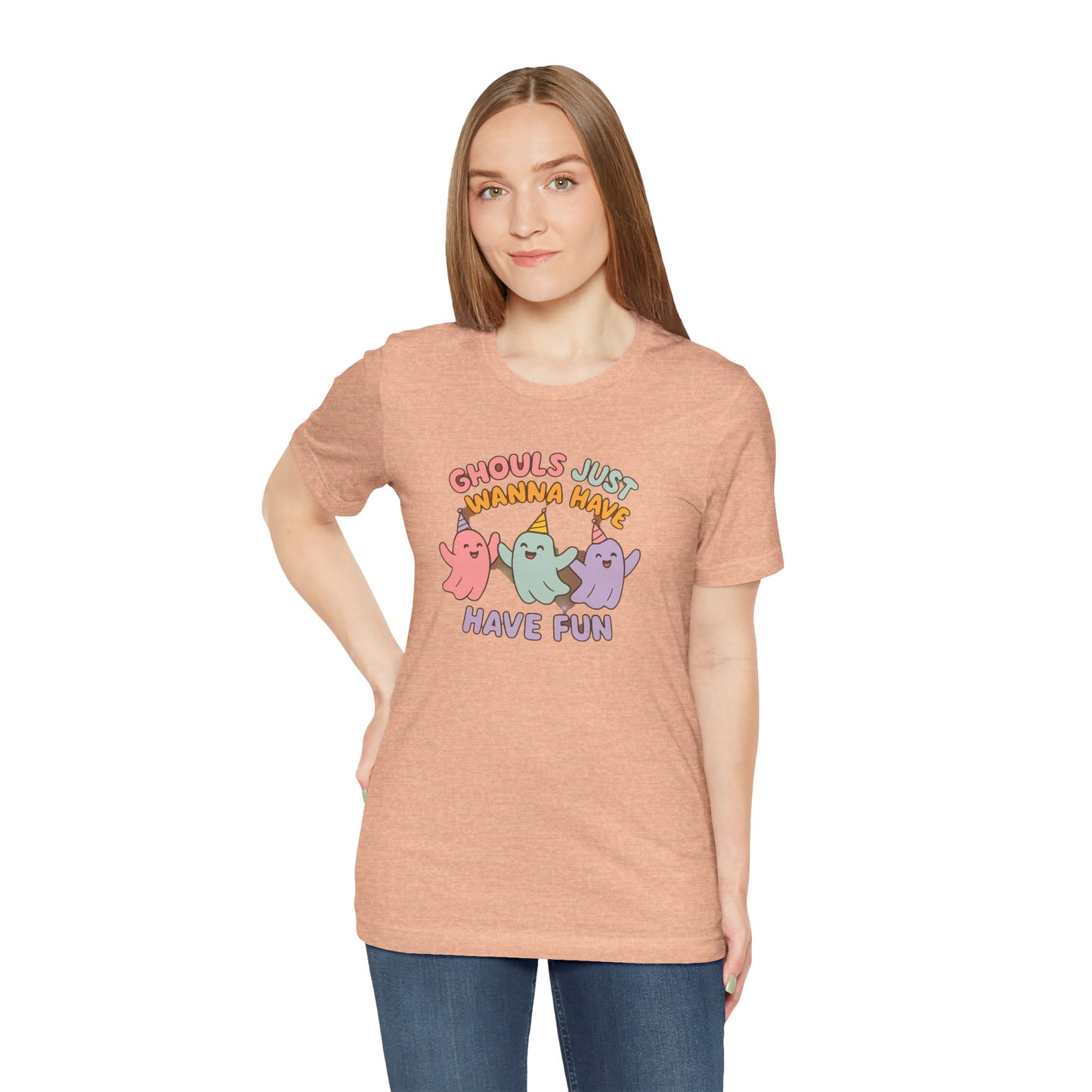 "Ghouls Just Wanna Have Fun" T-Shirt for Halloween, Unisex Graphic Shirt, Cute Ghosts Tee, Casual Wear, Gift for Friends