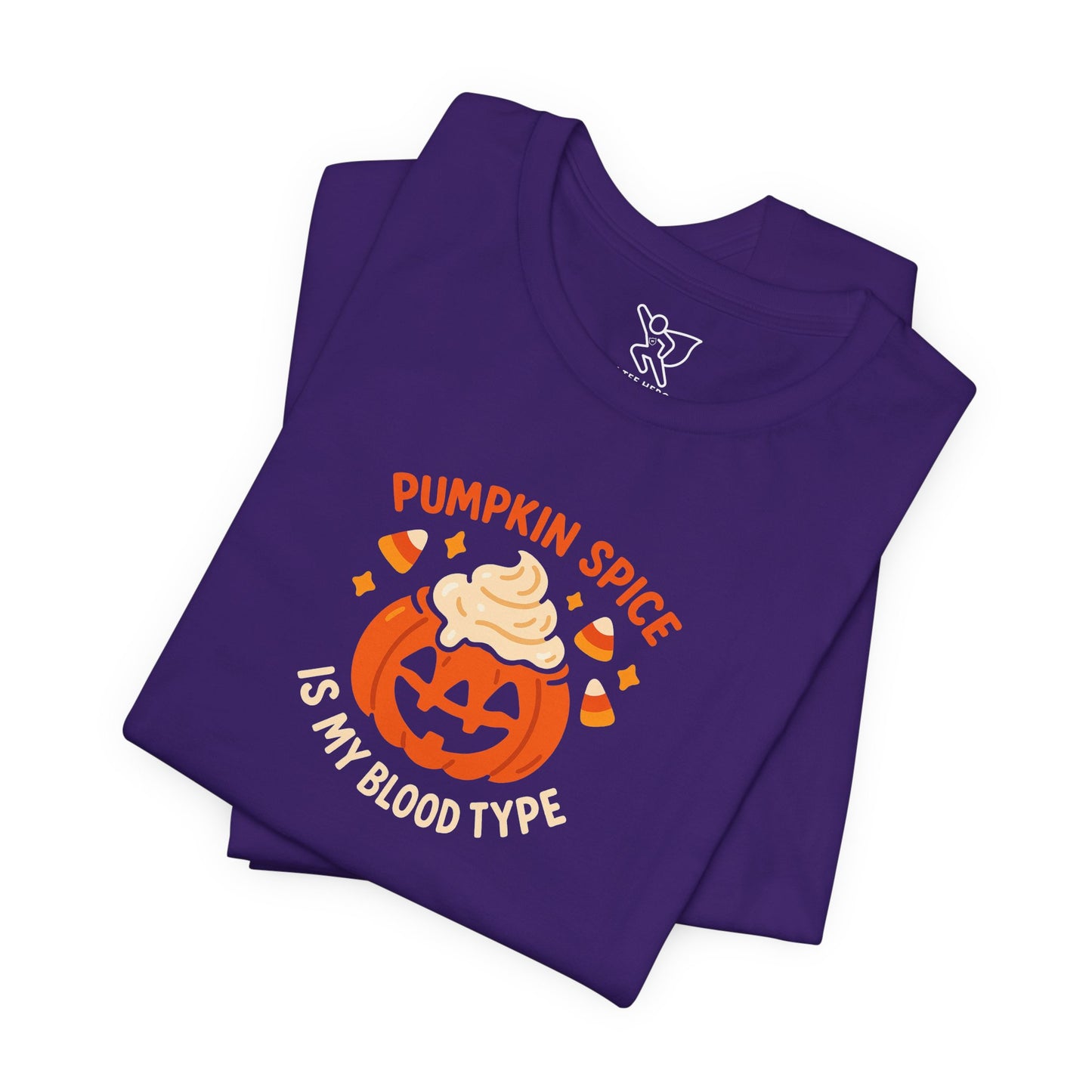 "Pumpkin Spice is My Blood Type" Short Sleeve Tee Fall Fashion, Halloween Shirt, Coffee Lover Gift, Autumn Wardrobe, Seasonal Tee