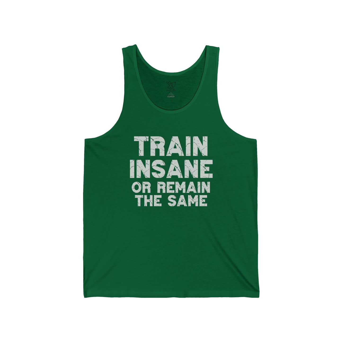 "Train Insane or Remain the Same" CW2 - Gray Unisex Fitness Motivational Tank Gym Workout Shirt, Fitness Top, Casual Summer Wear, Gift for Athletes