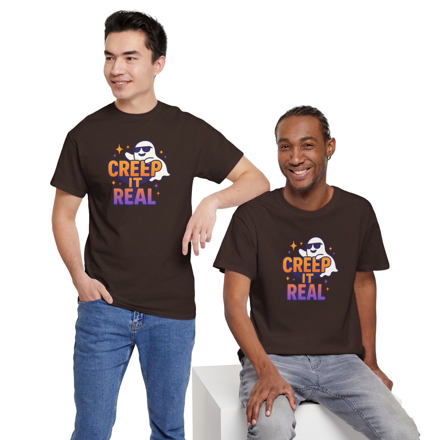 "Creep It Real" Halloween Humor Unisex Graphic Shirt, Ghost Lover Gift, Spooky Season Apparel, Funny Halloween T-Shirt