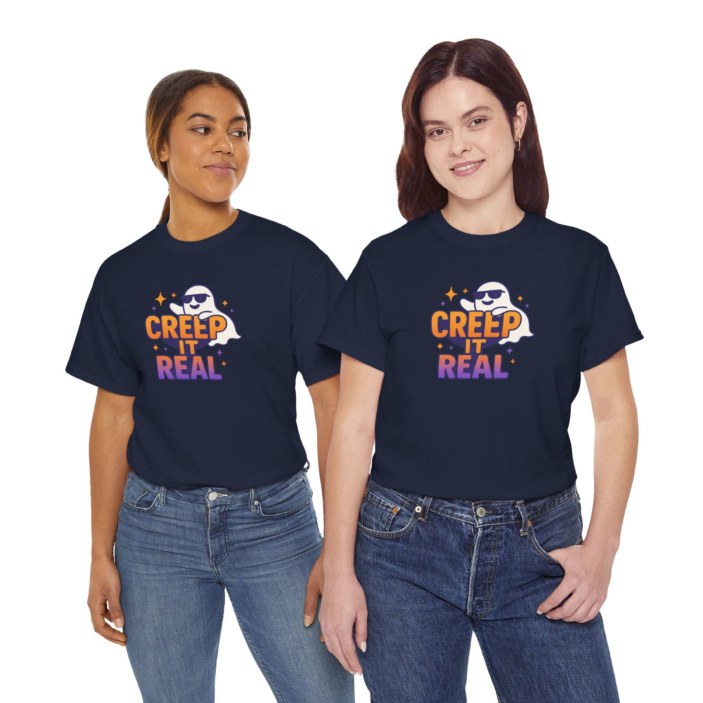 "Creep It Real" Halloween Humor Unisex Graphic Shirt, Ghost Lover Gift, Spooky Season Apparel, Funny Halloween T-Shirt