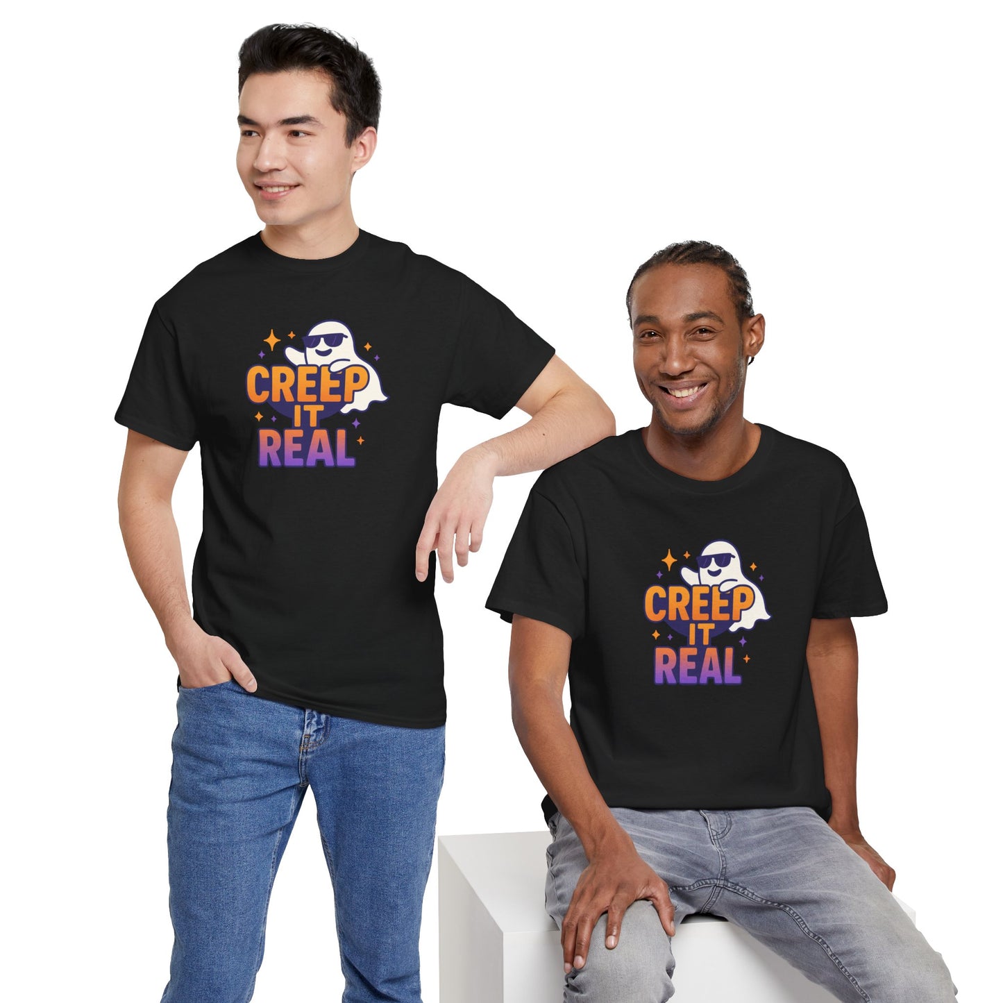 "Creep It Real" Halloween Humor Unisex Graphic Shirt, Ghost Lover Gift, Spooky Season Apparel, Funny Halloween T-Shirt