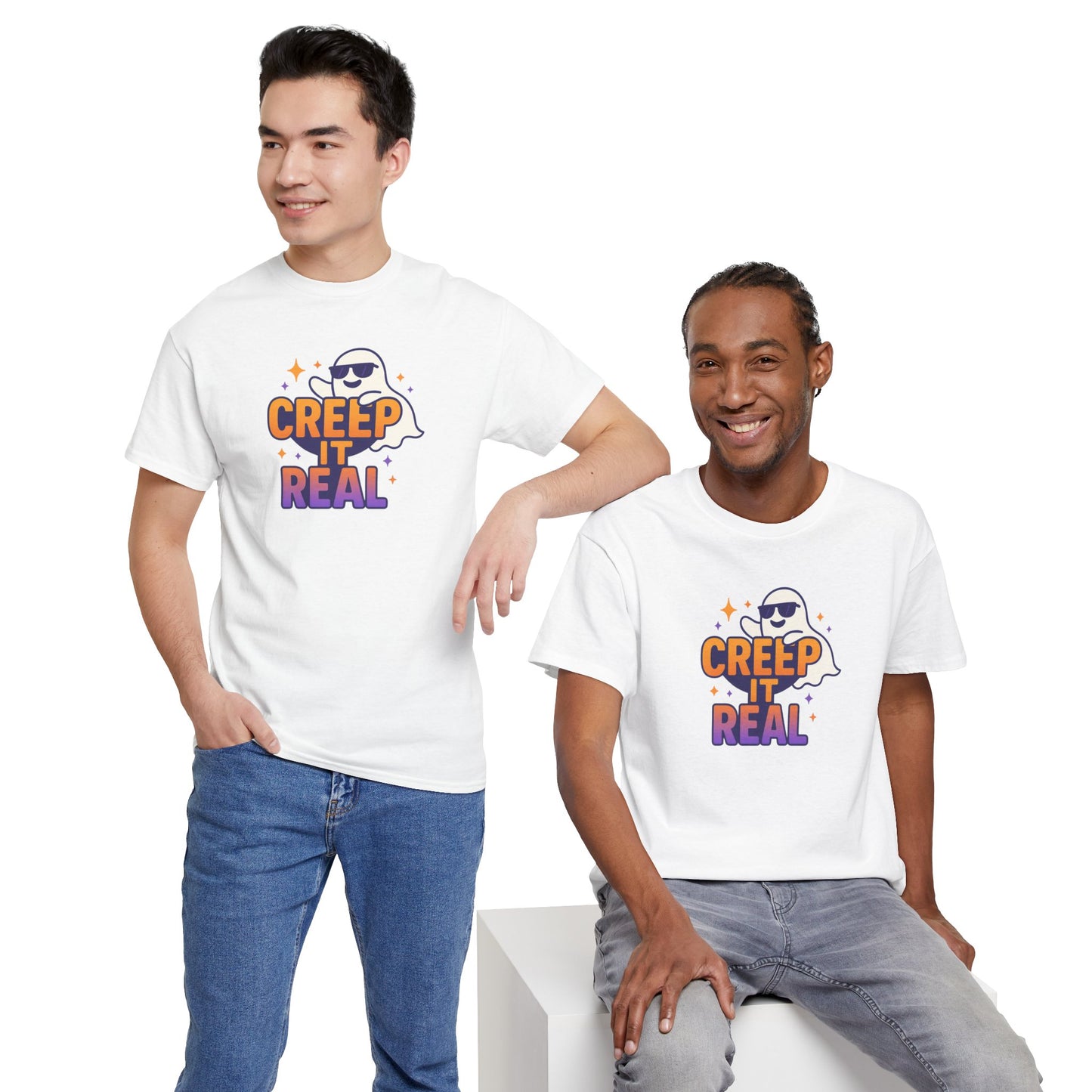 "Creep It Real" Halloween Humor Unisex Graphic Shirt, Ghost Lover Gift, Spooky Season Apparel, Funny Halloween T-Shirt
