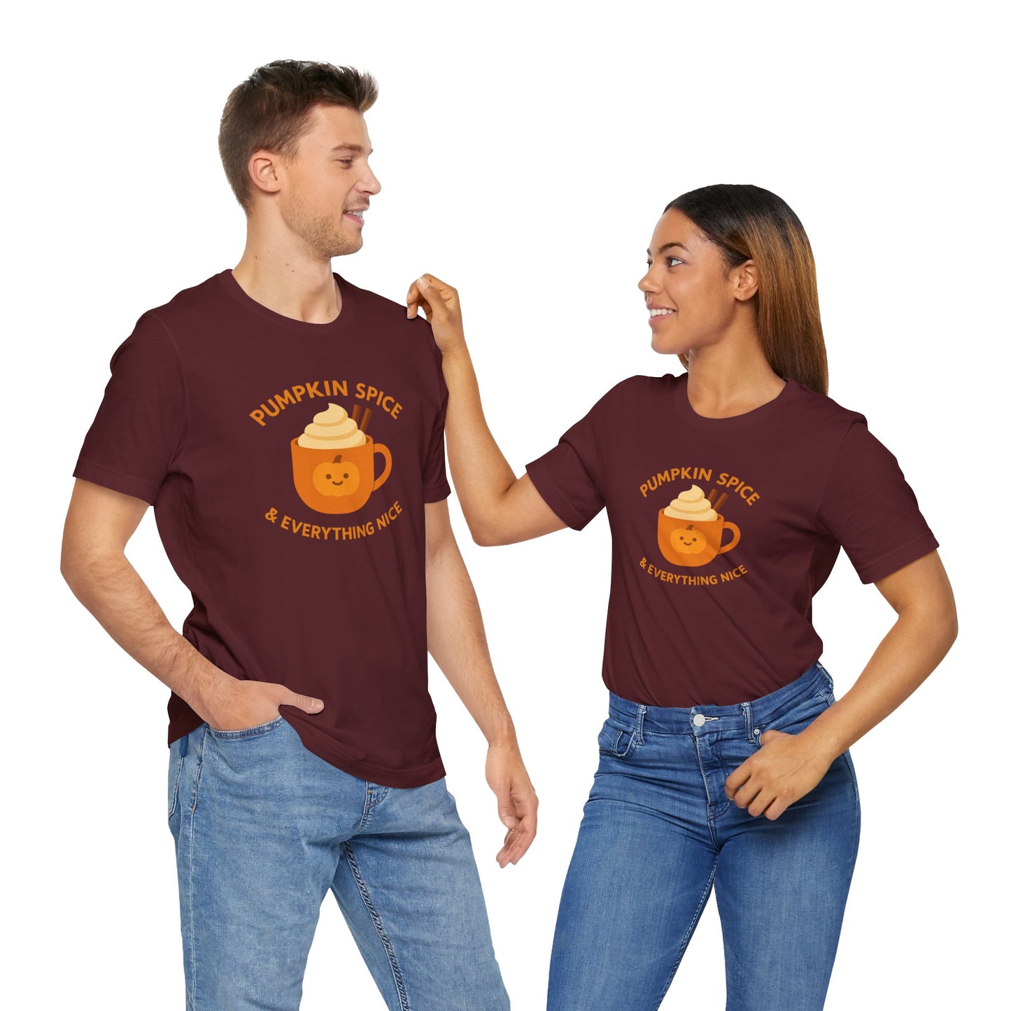 "Pumpkin Spice & Everything Nice" Fall T-Shirt, Autumn Fashion, Cozy Casual Wear, Pumpkin Lovers Gift, Seasonal Apparel