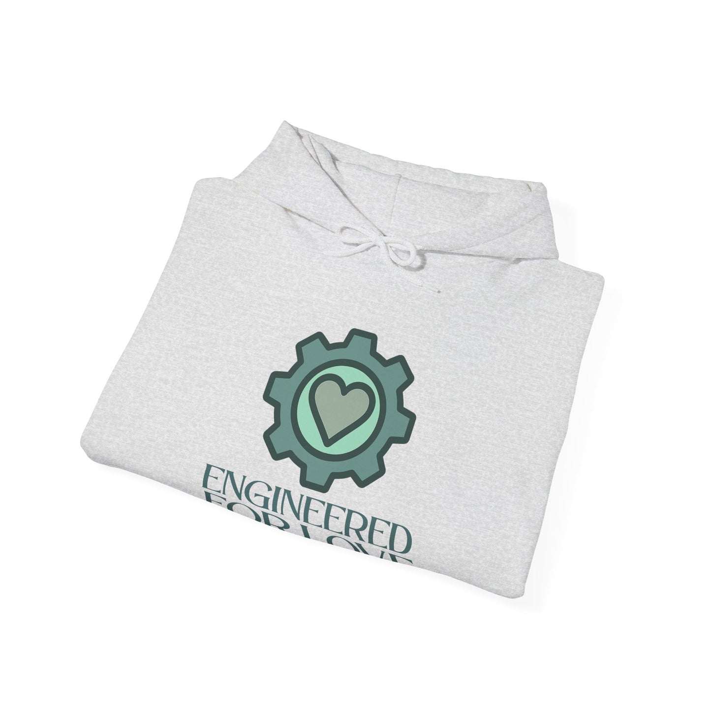 "Engineered for Love" Hoodie Cozy Unisex Sweatshirt, Perfect Gift for Engineers, Valentine's Day, Casual Wear, Birthday Present CW-1 Teal