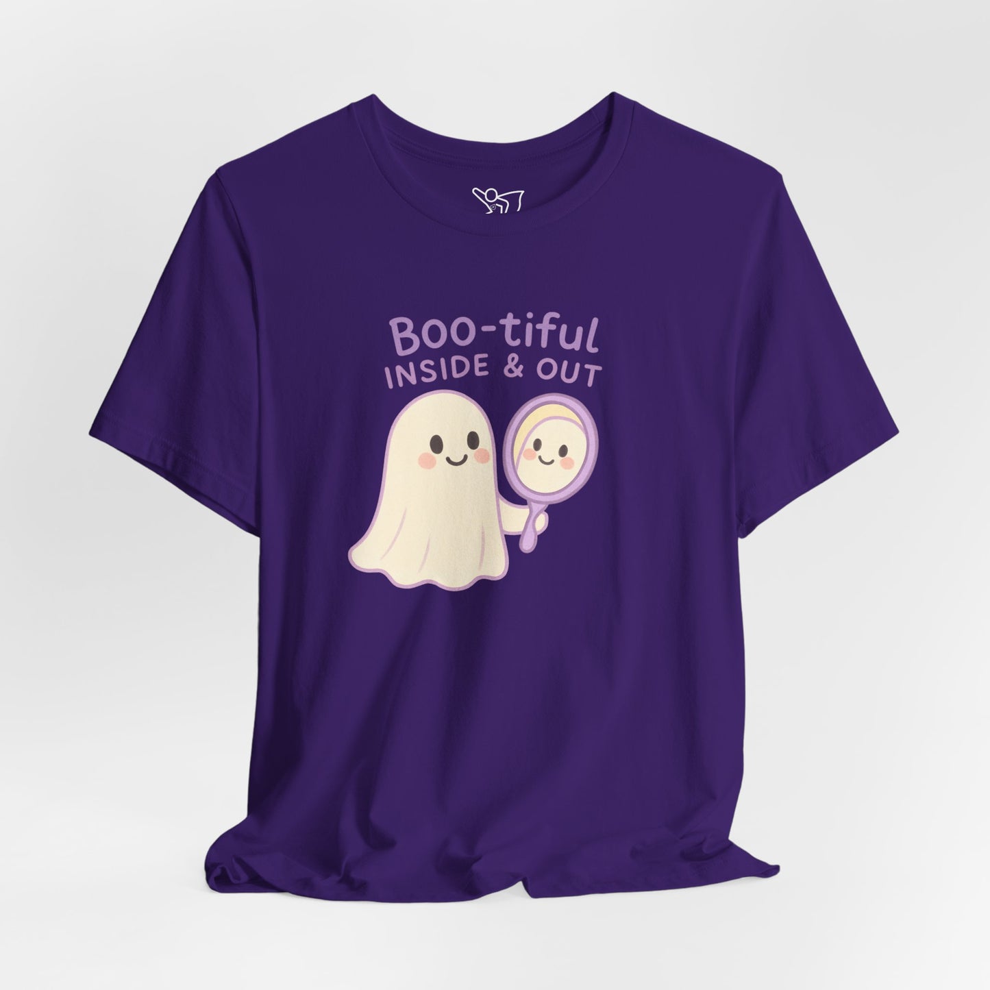 "Boo-tiful Inside Out" Ghost Tee, Cute Halloween Shirt, Unisex Short Sleeve T-Shirt, Fall Apparel, Spooky Vibes, Gift for Halloween Lovers