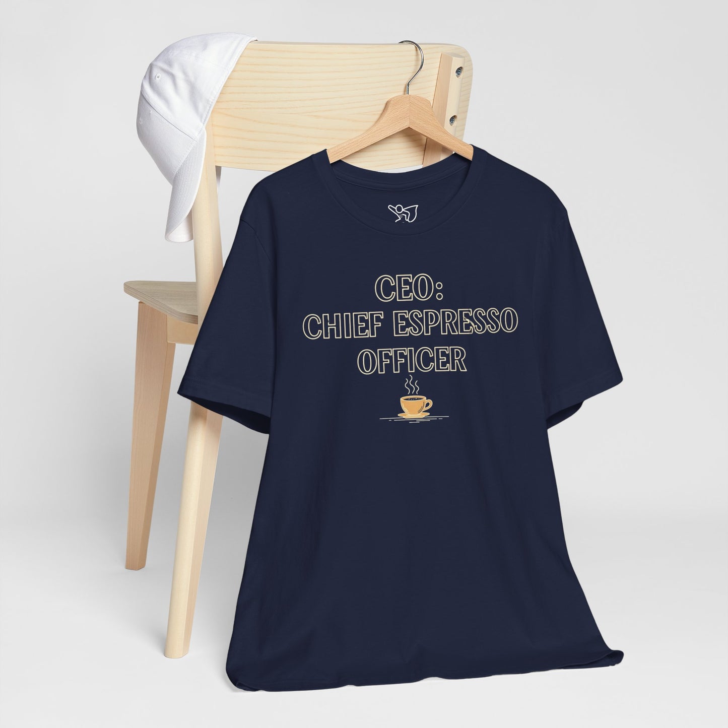 "CEO: Chief Espresso Officer" CW-1 Unisex Jersey T-Shirt for Baristas, Funny Coffee Shirt for Gifts, Perfect for Birthdays, Coffee Shop Outfits