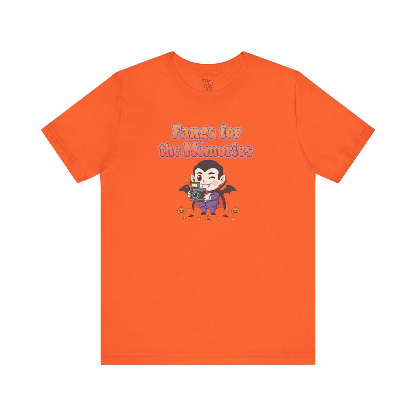 "Fangs for the Memories" Unisex Short Sleeve Shirt, Casual Halloween Outfit, Gift for Spooky Season, Halloween Shirt