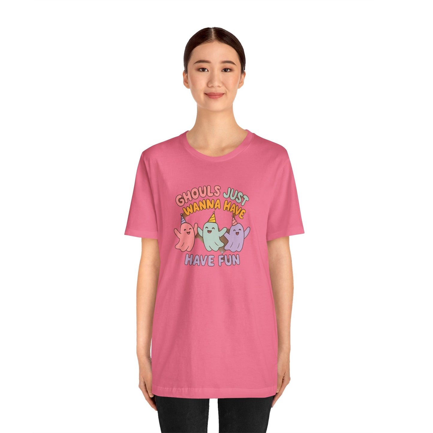 "Ghouls Just Wanna Have Fun" T-Shirt for Halloween, Unisex Graphic Shirt, Cute Ghosts Tee, Casual Wear, Gift for Friends