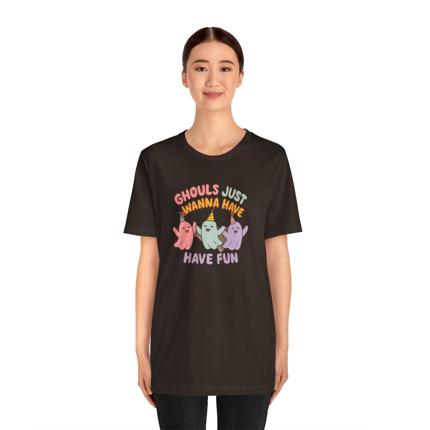 "Ghouls Just Wanna Have Fun" T-Shirt for Halloween, Unisex Graphic Shirt, Cute Ghosts Tee, Casual Wear, Gift for Friends