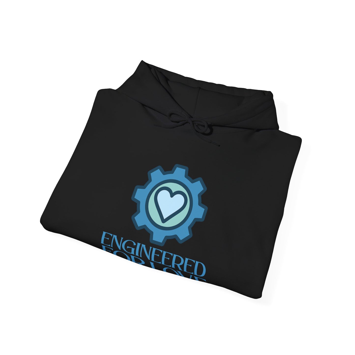 "Engineered for Love" Hoodie Cozy Unisex Sweatshirt, Perfect Gift for Engineers, Valentine's Day, Casual Wear, Birthday Present CW-2 Blue