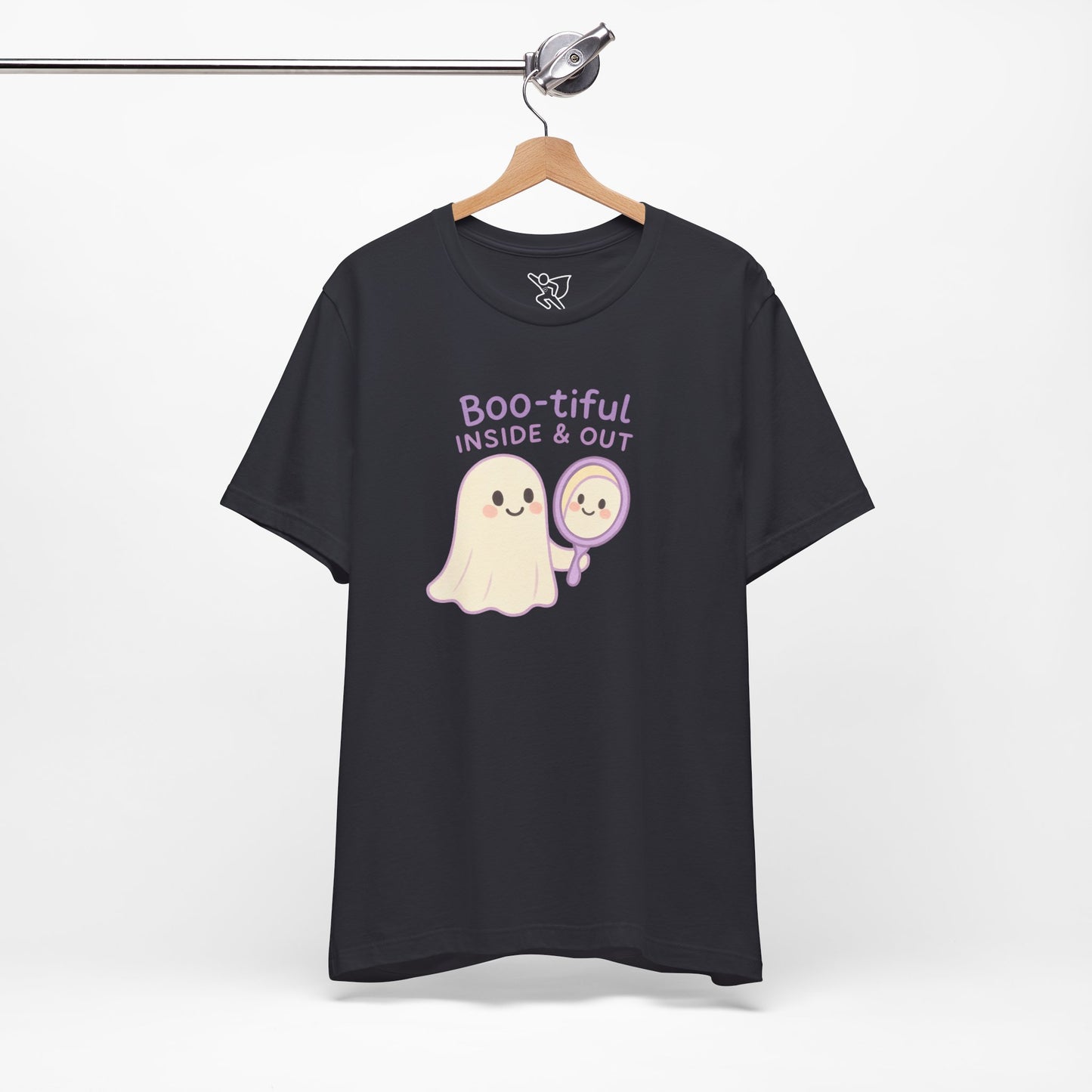 "Boo-tiful Inside Out" Ghost Tee, Cute Halloween Shirt, Unisex Short Sleeve T-Shirt, Fall Apparel, Spooky Vibes, Gift for Halloween Lovers