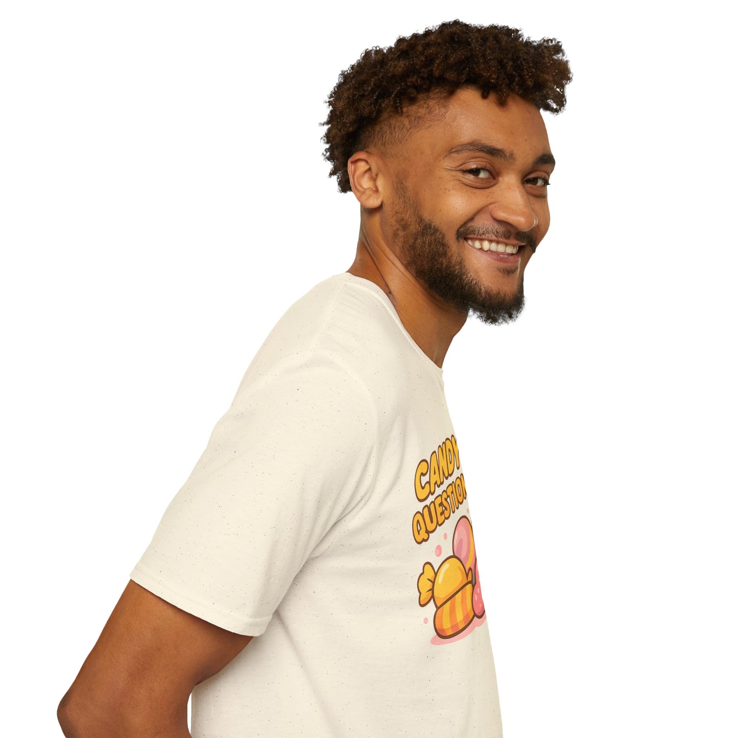 "Candy First, Questions Later" Unisex T-Shirt - Playful Graphic Tee, Fun Gift for Candy Lovers, Perfect for Parties, Quirky Fashion