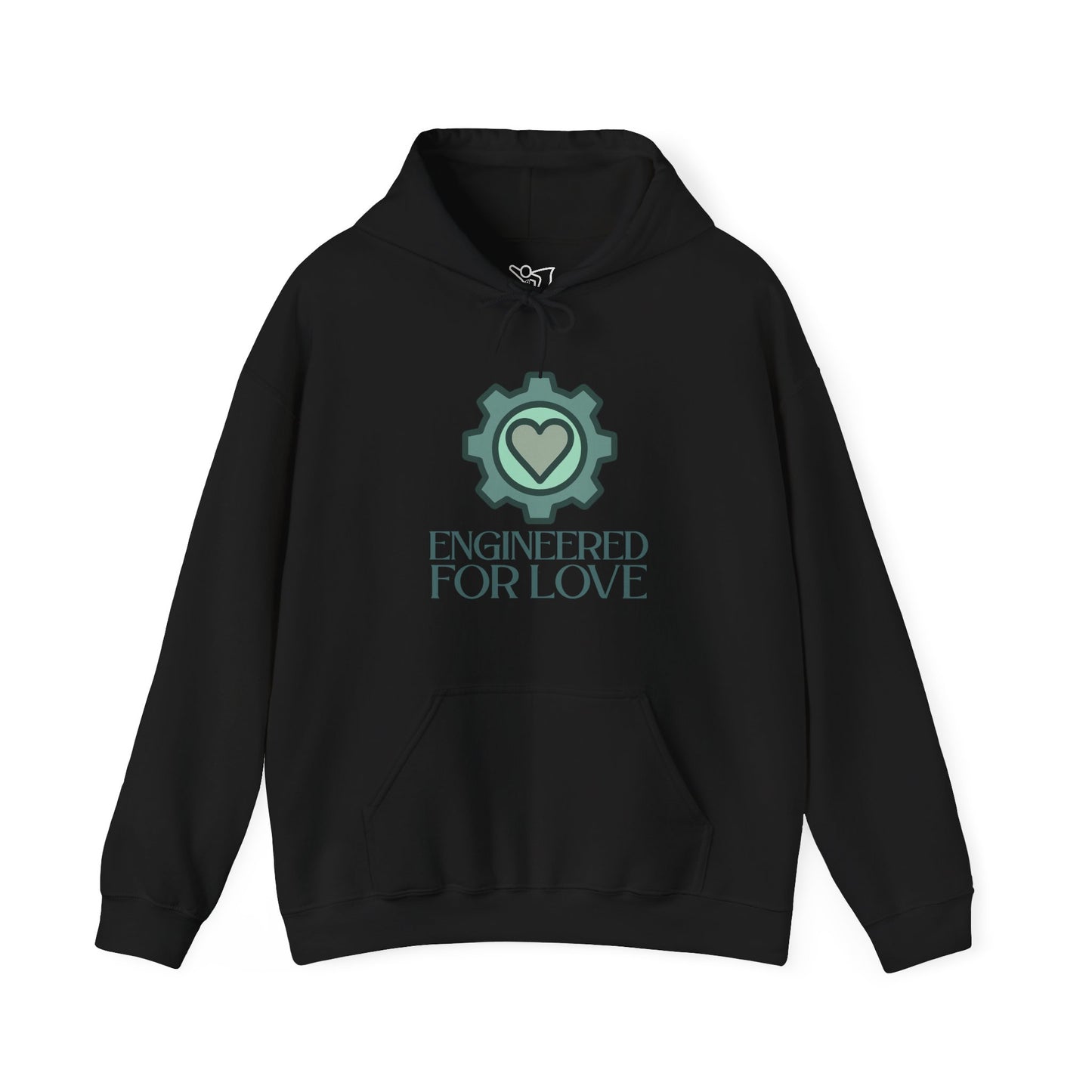 "Engineered for Love" Hoodie Cozy Unisex Sweatshirt, Perfect Gift for Engineers, Valentine's Day, Casual Wear, Birthday Present CW-1 Teal