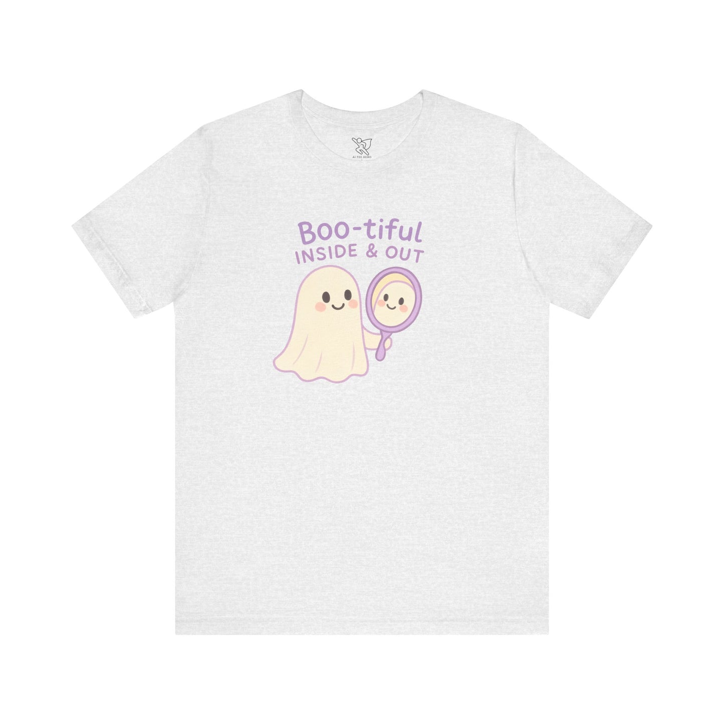 "Boo-tiful Inside Out" Ghost Tee, Cute Halloween Shirt, Unisex Short Sleeve T-Shirt, Fall Apparel, Spooky Vibes, Gift for Halloween Lovers