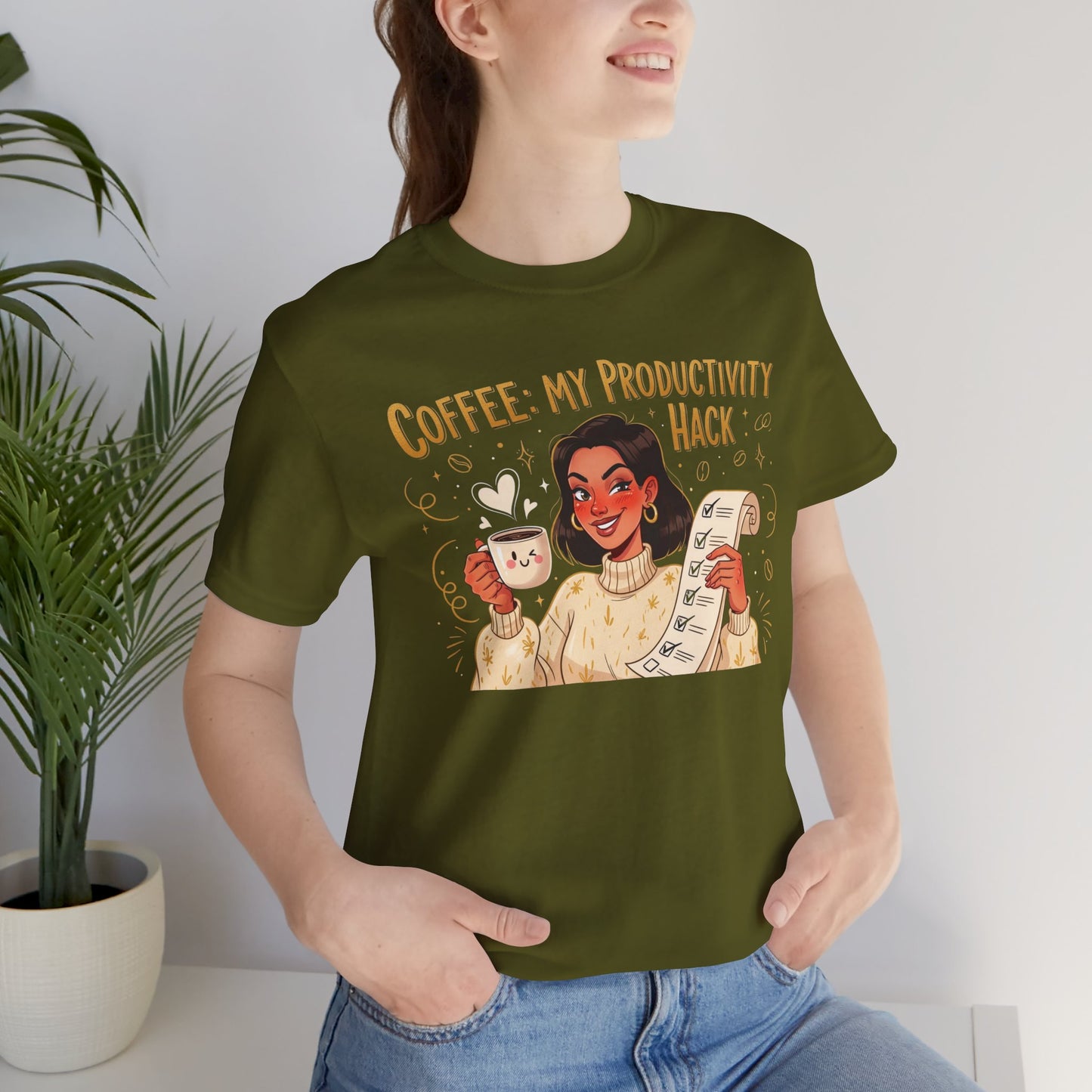 "Coffee: My Productivity Hack" Funny Tee, Gift for Coffee Lovers, Unisex Funny Shirt, Casual Wear, Quirky Gift Idea