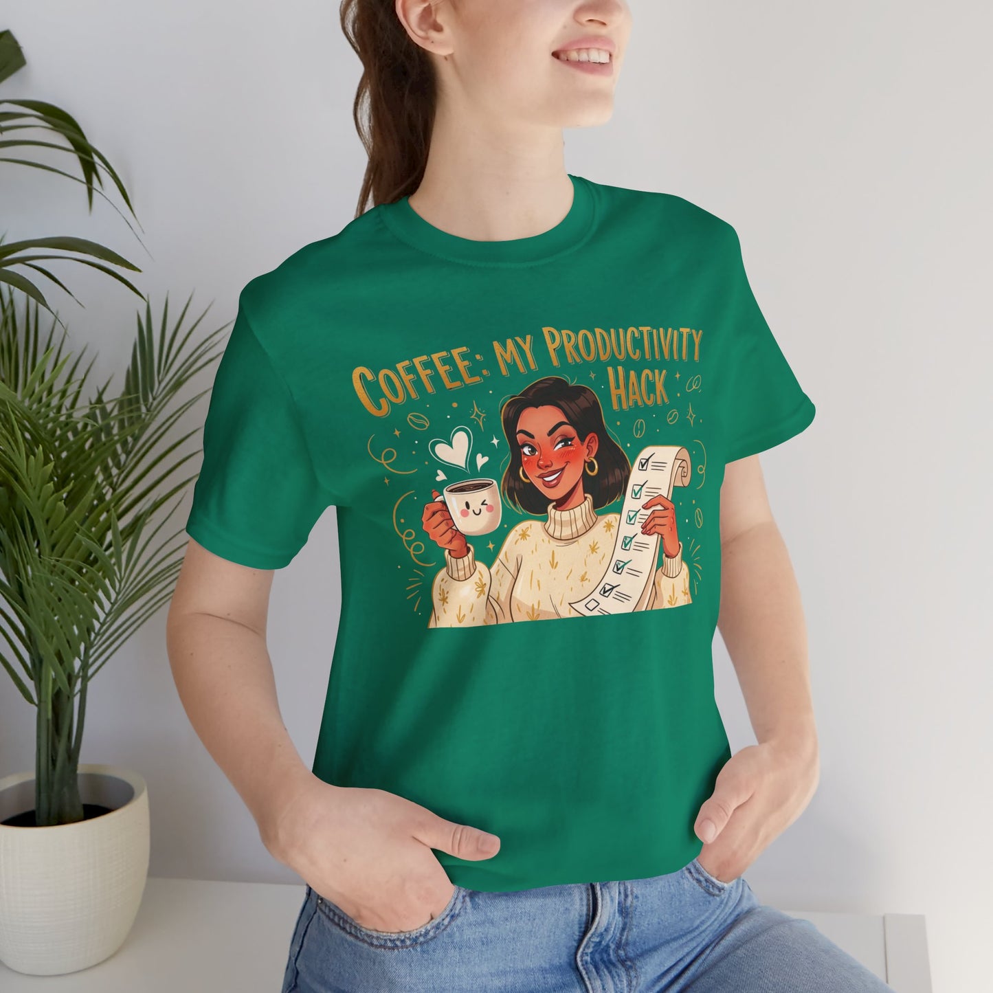 "Coffee: My Productivity Hack" Funny Tee, Gift for Coffee Lovers, Unisex Funny Shirt, Casual Wear, Quirky Gift Idea
