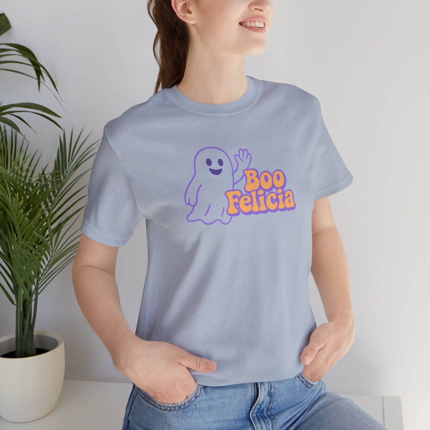 "Boo Felicia Ghost" Unisex Halloween T-Shirt, Spooky Apparel, Fun Gift, Casual Wear, Holiday Shirt