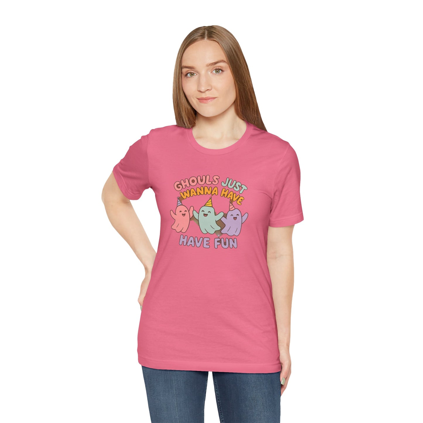 "Ghouls Just Wanna Have Fun" T-Shirt for Halloween, Unisex Graphic Shirt, Cute Ghosts Tee, Casual Wear, Gift for Friends