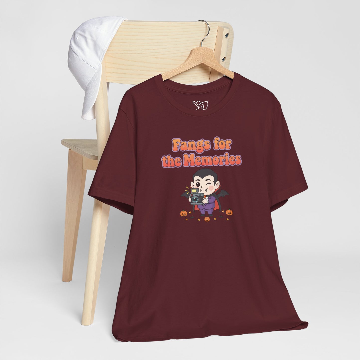 "Fangs for the Memories" Unisex Short Sleeve Shirt, Casual Halloween Outfit, Gift for Spooky Season, Halloween Shirt
