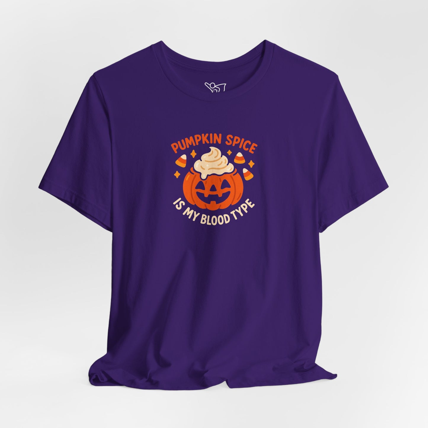 "Pumpkin Spice is My Blood Type" Short Sleeve Tee Fall Fashion, Halloween Shirt, Coffee Lover Gift, Autumn Wardrobe, Seasonal Tee