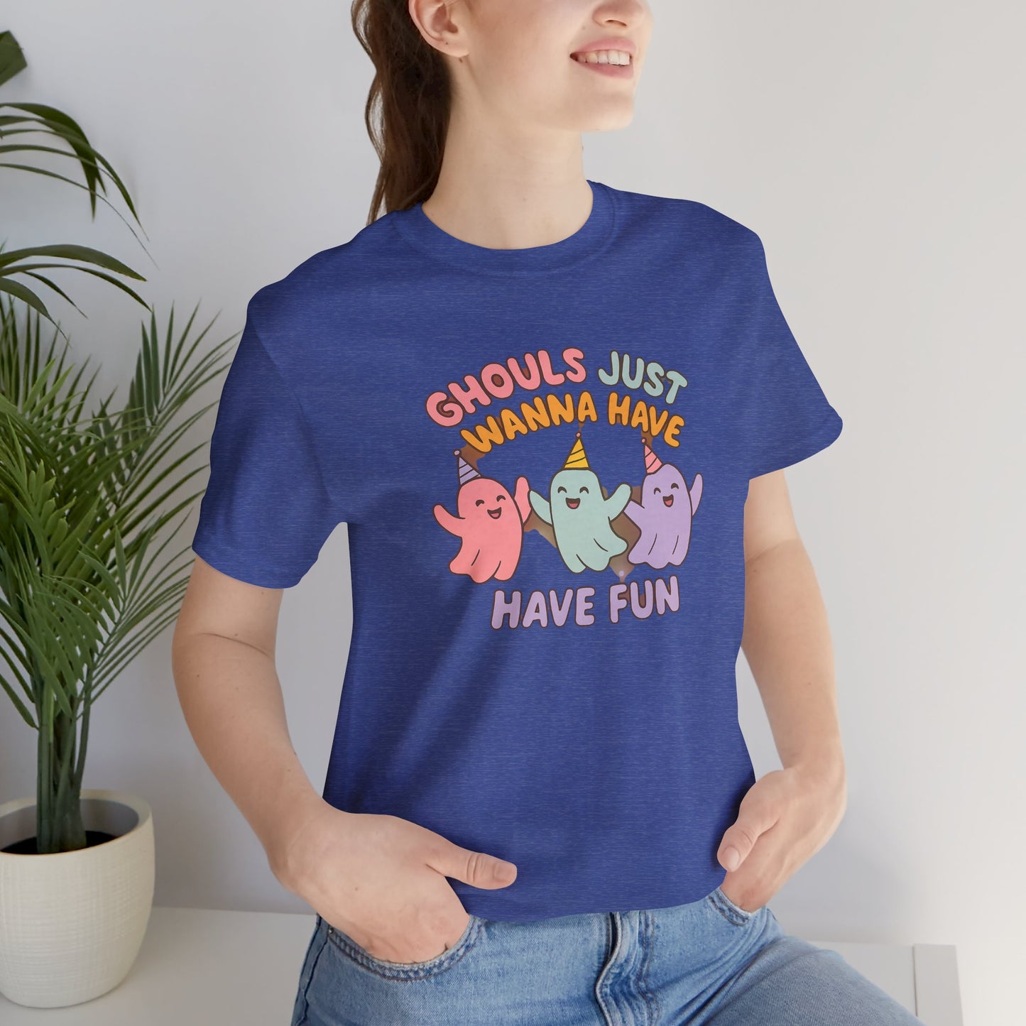 "Ghouls Just Wanna Have Fun" T-Shirt for Halloween, Unisex Graphic Shirt, Cute Ghosts Tee, Casual Wear, Gift for Friends