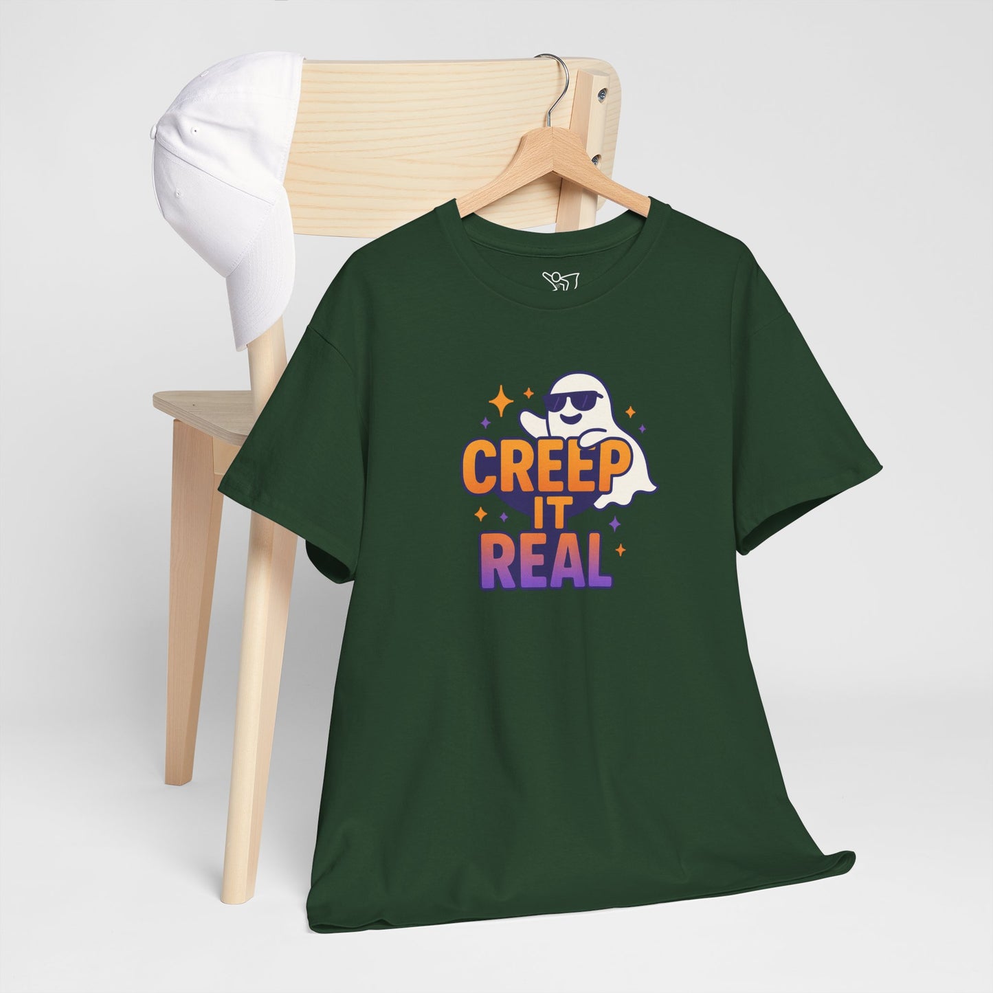 "Creep It Real" Halloween Humor Unisex Graphic Shirt, Ghost Lover Gift, Spooky Season Apparel, Funny Halloween T-Shirt