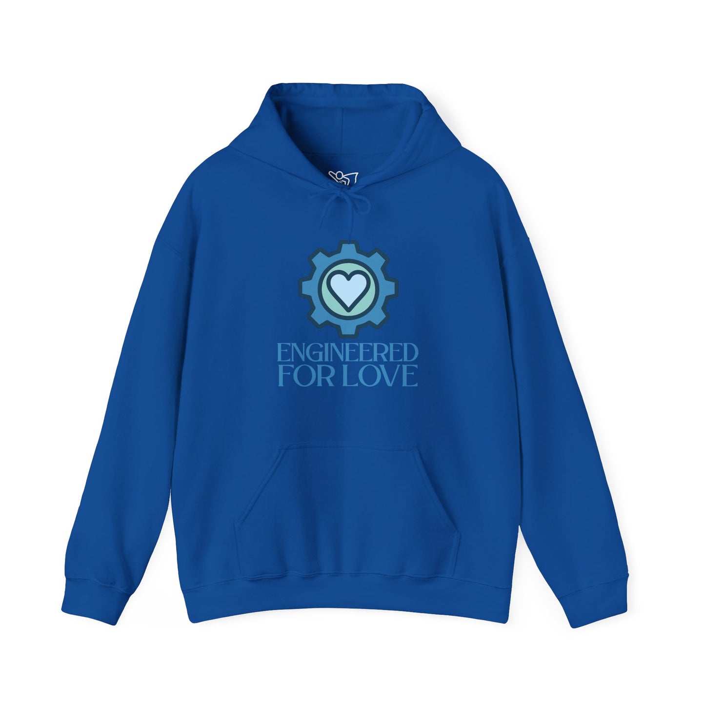 "Engineered for Love" Hoodie Cozy Unisex Sweatshirt, Perfect Gift for Engineers, Valentine's Day, Casual Wear, Birthday Present CW-2 Blue