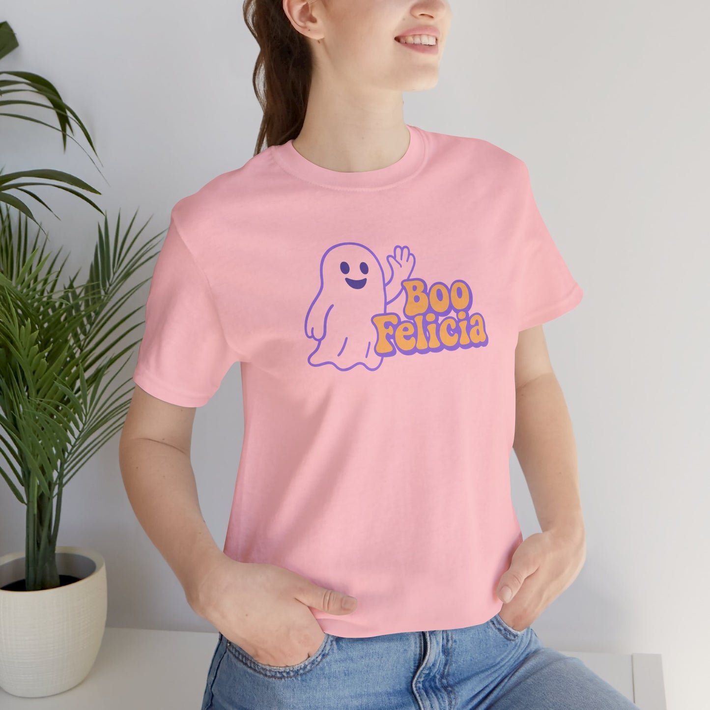 "Boo Felicia Ghost" Unisex Halloween T-Shirt, Spooky Apparel, Fun Gift, Casual Wear, Holiday Shirt