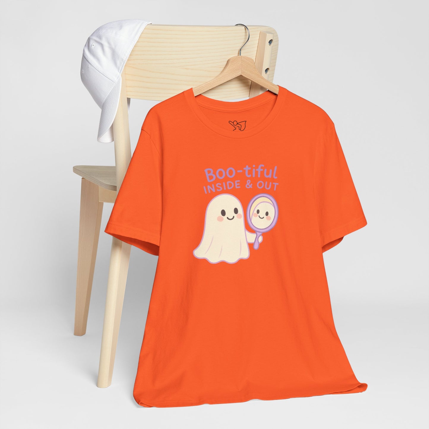 "Boo-tiful Inside Out" Ghost Tee, Cute Halloween Shirt, Unisex Short Sleeve T-Shirt, Fall Apparel, Spooky Vibes, Gift for Halloween Lovers